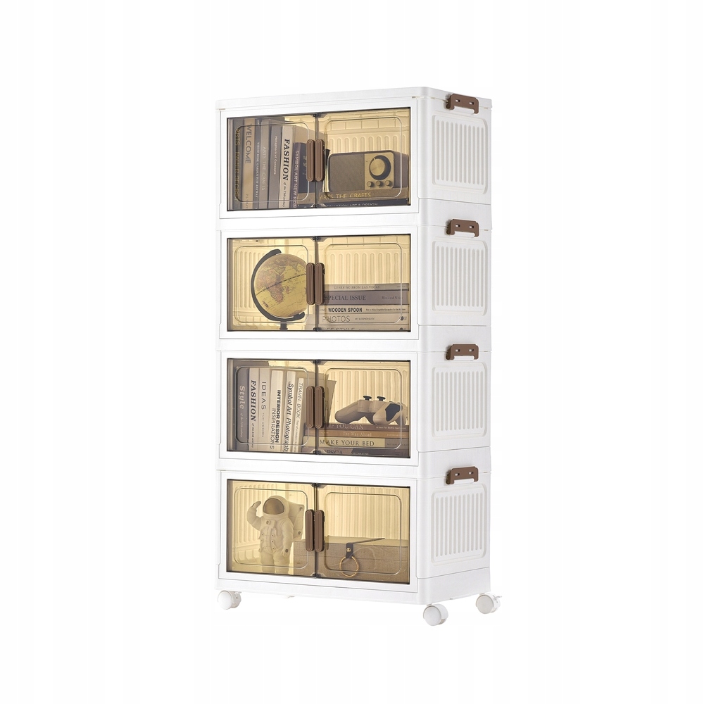 Organizér do skříně, pevný, úložné boxy 31x55x111 cm, bílé