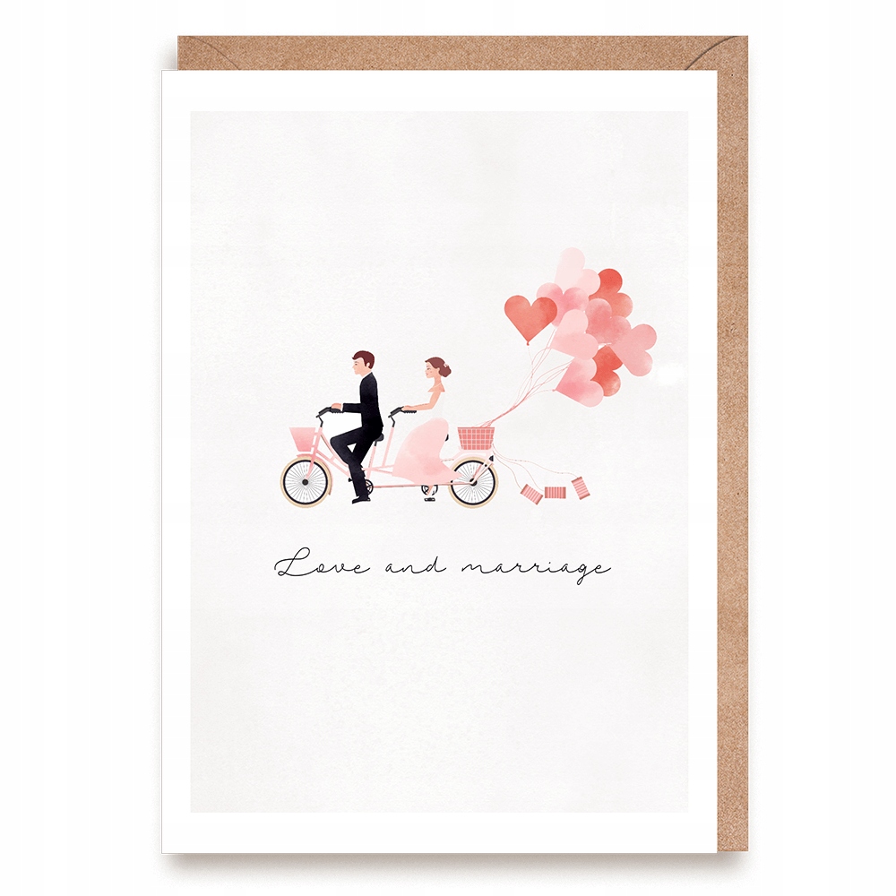 KARTKA okolicznościowa ŚLUBNA życzenia EKO koperta