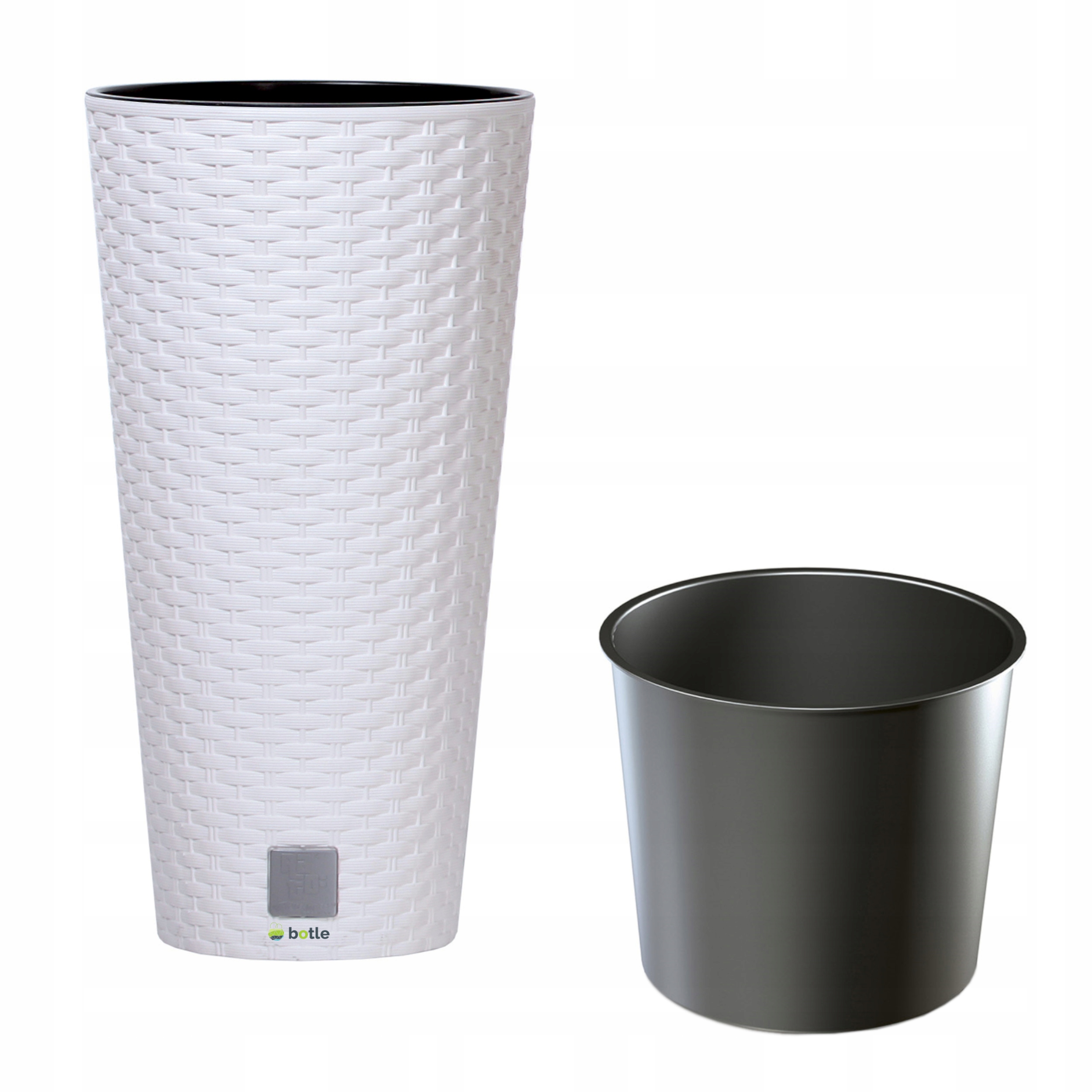 

Doniczka okrągła wysoka rattan 30x30x57cm biały