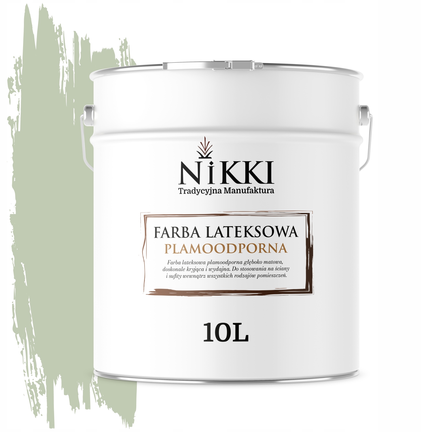 Latexová Farba Odolná Voči Škvrnám Olivová Farba H2055 10L Hlboká Matná Na Steny