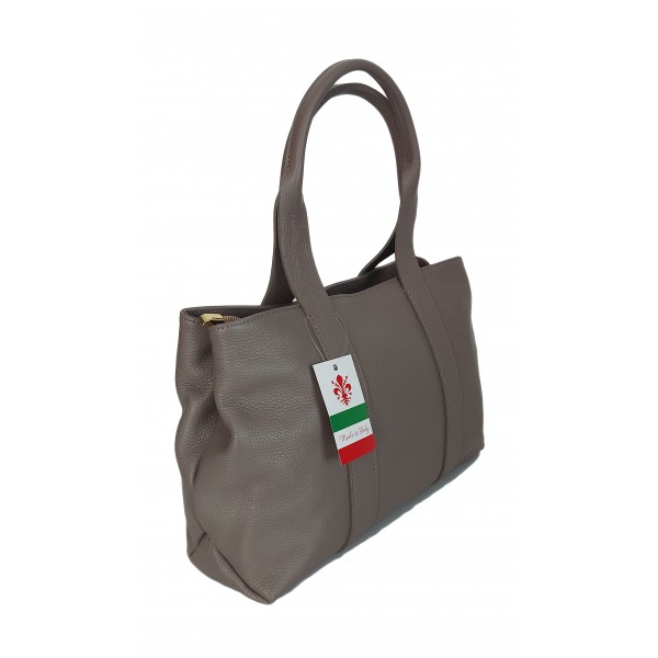 Krásná Praktická Taška Z Italské Přírodní Kůže_šedá_pojme A4