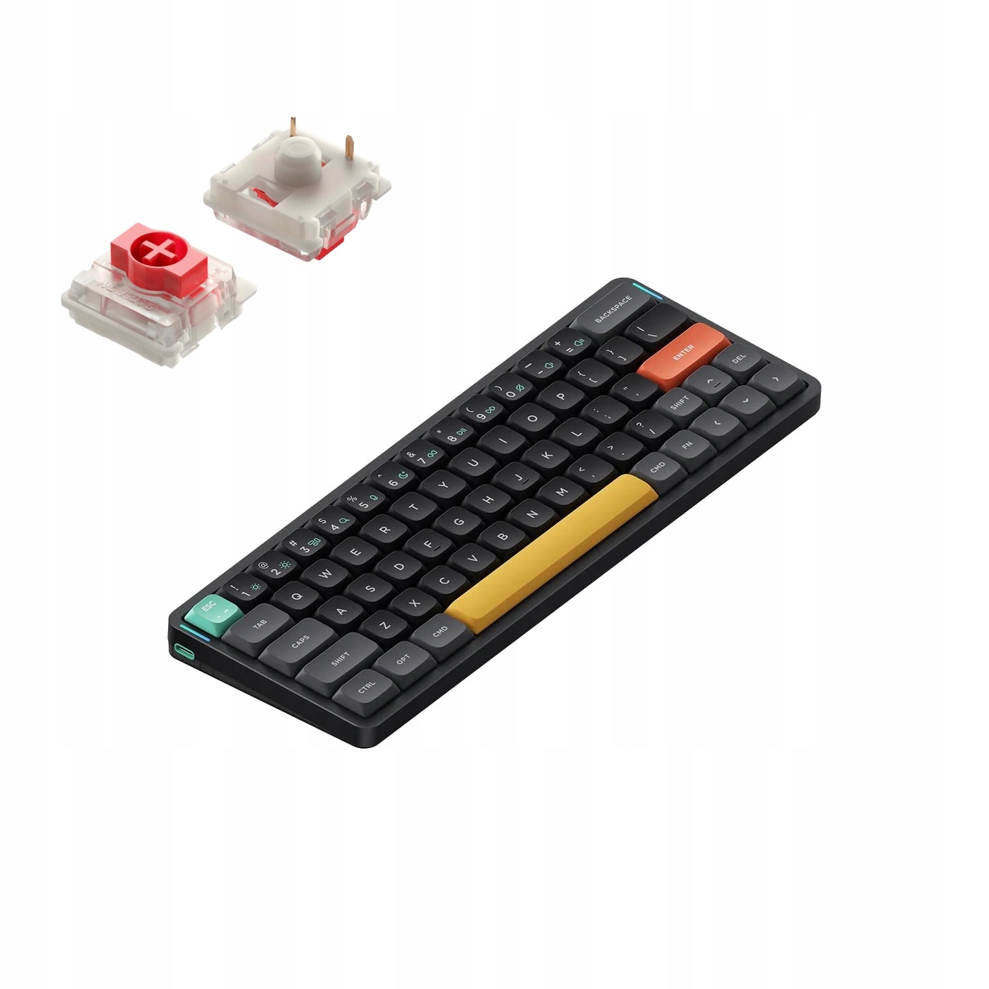 Nuphy Air60 V2 Bezprzewodowa Klawiatura Mechaniczna Slim Basalt Black Red