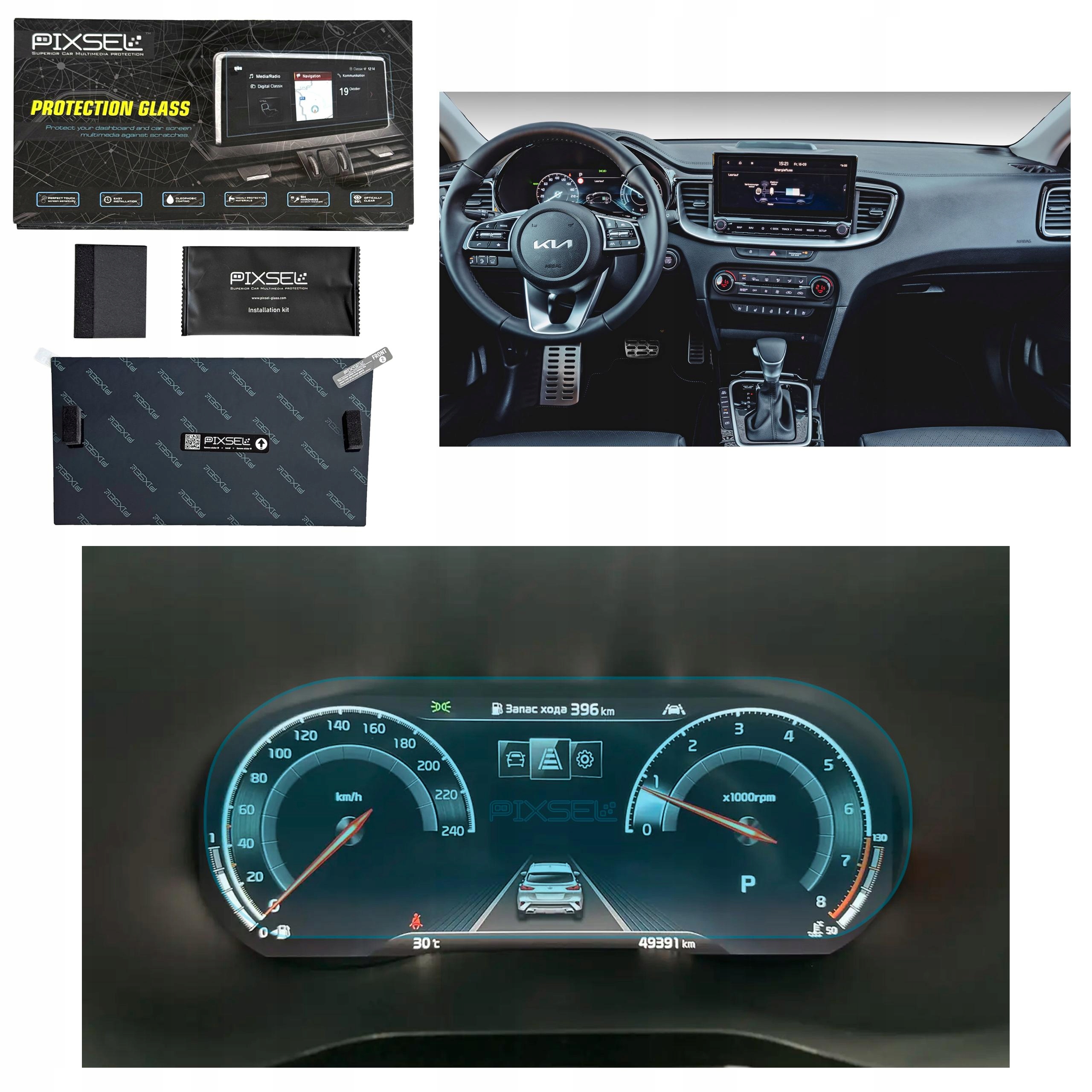 Antyodciskowe Matowe Szkło Ochronne Kia XCEED-12.7“ 2019-