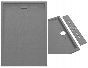 Sprchová Vanička Obdélníková Kompozitní 100 x 80 CM Šedá Viva