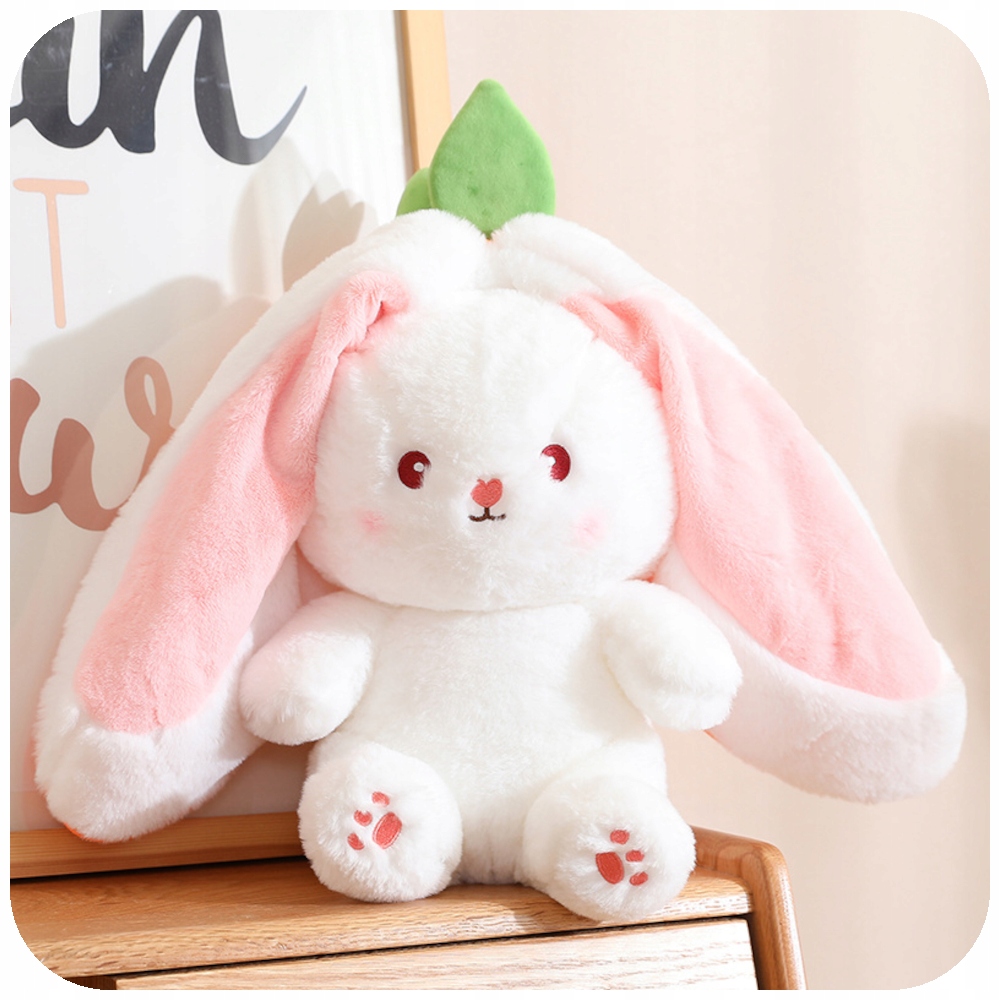 PLUSZAK MASKOTKA KRÓLIK KRÓLICZEK TRUSKAWKA PRZYTULANKA ZABAWKA 2W1 PREZENT Wysokość produktu 35 cm