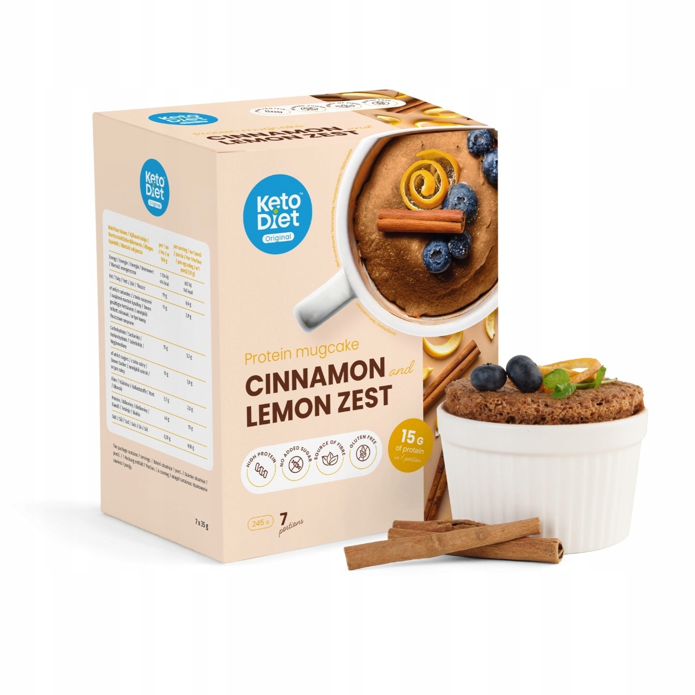 Proteinový mugcake skořice & citronová kůra (7 porcí)