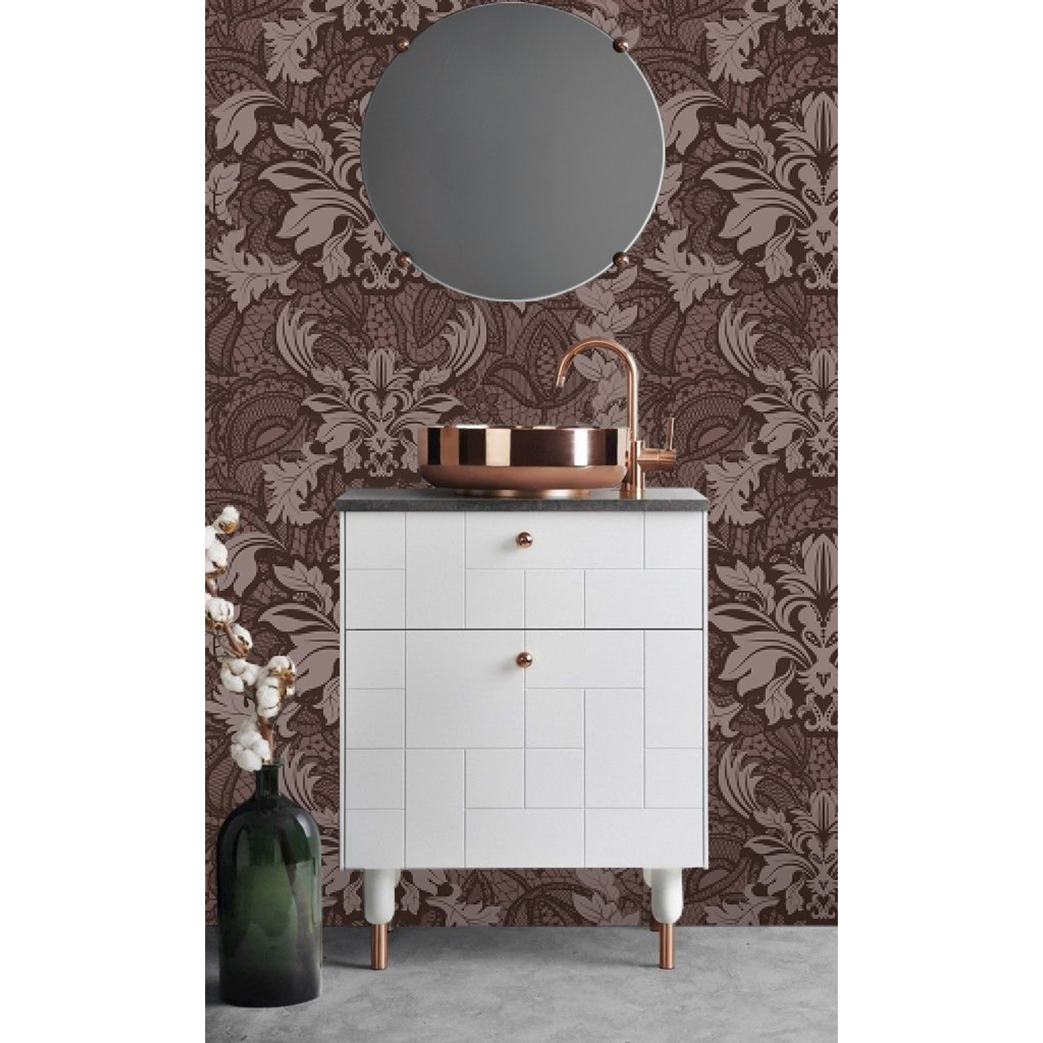 

Fototapeta do sypialni Adamaszkowy wzór 290x290 cm