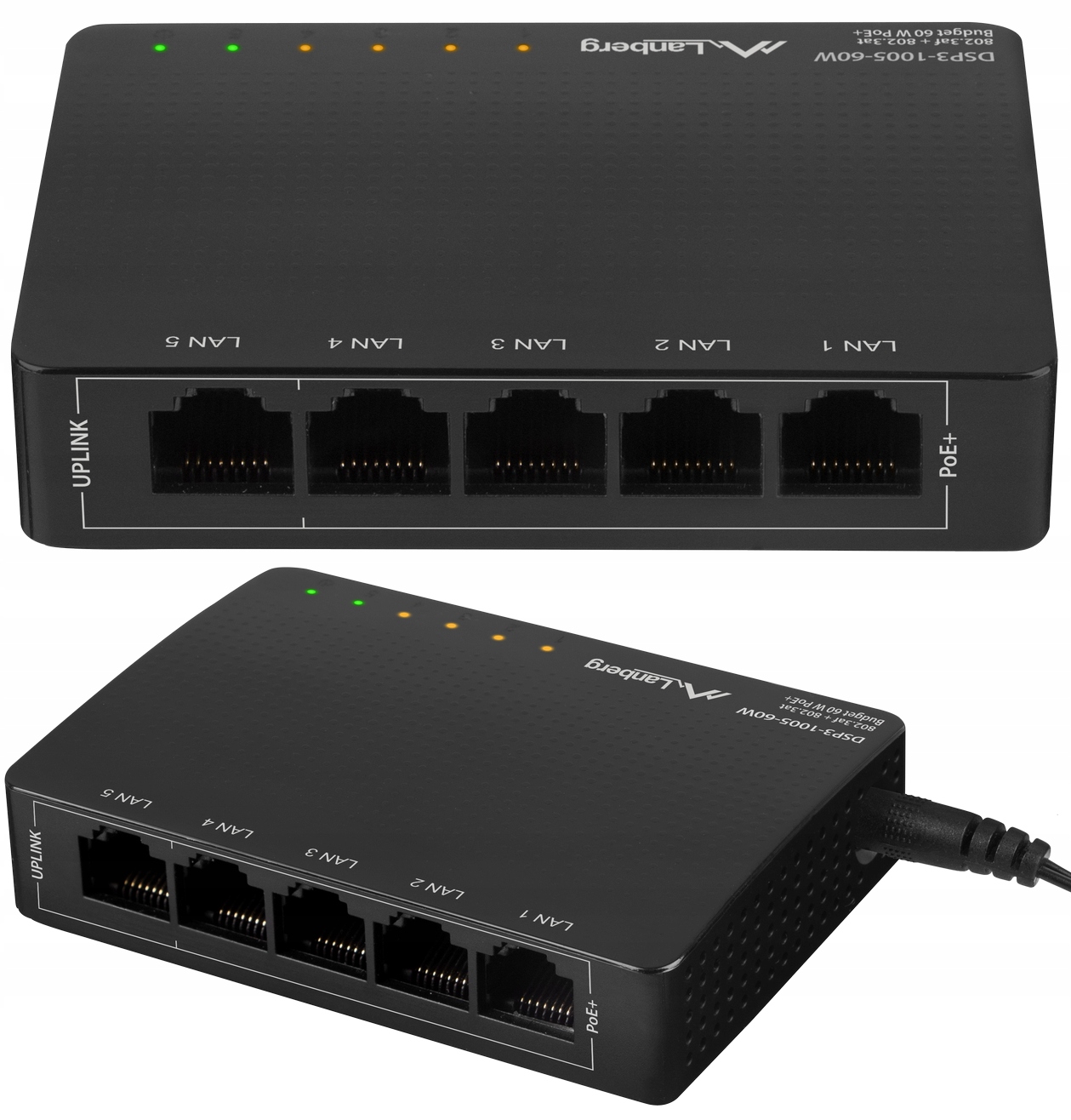 Switch PoE Do Kamer Ip 4x 5-PORT 1GB 60W Uplink Tv
