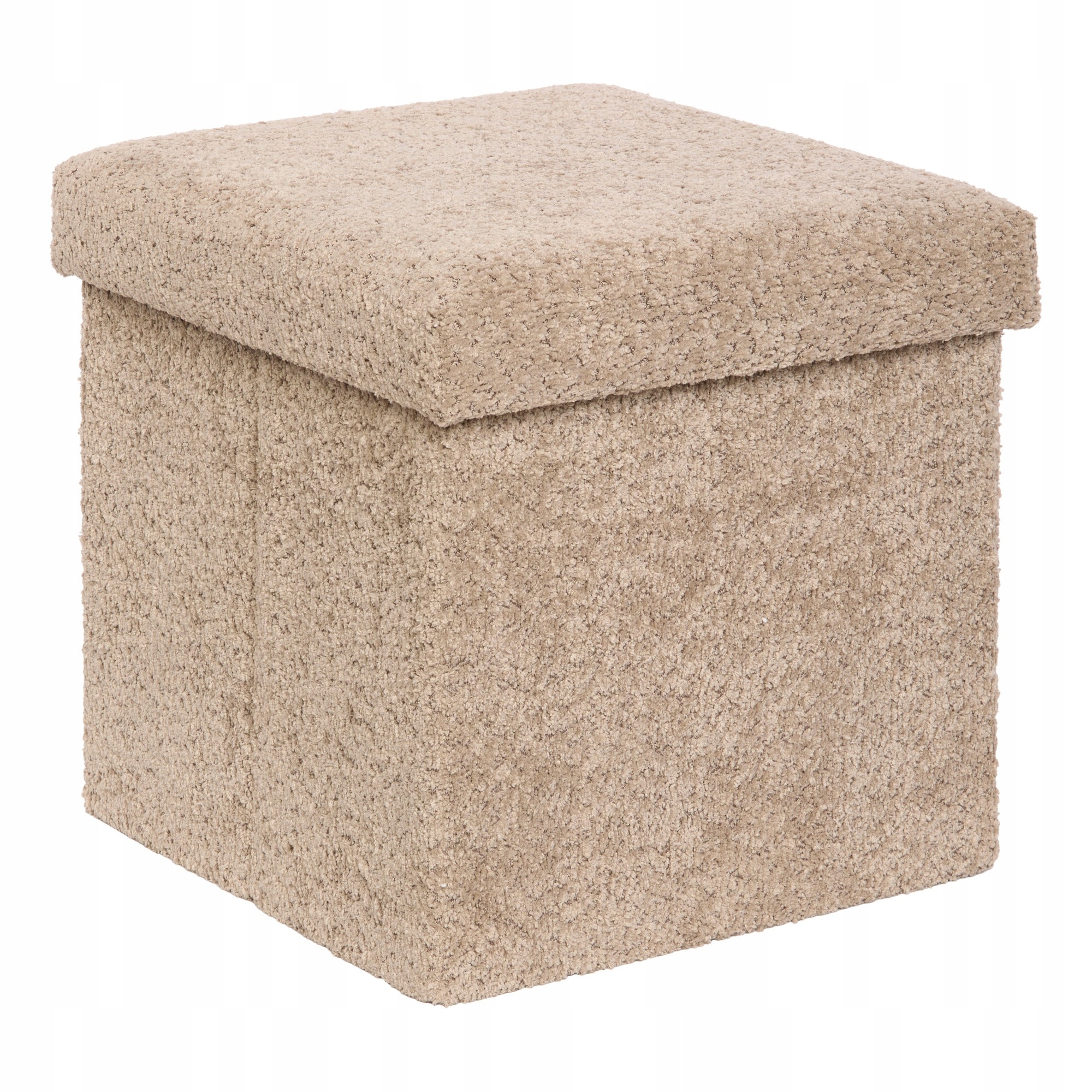 Taburet Skládací S Úložným Prostorem 38x38x38 CM Mdf Do Předsíně Bežový Otevírací