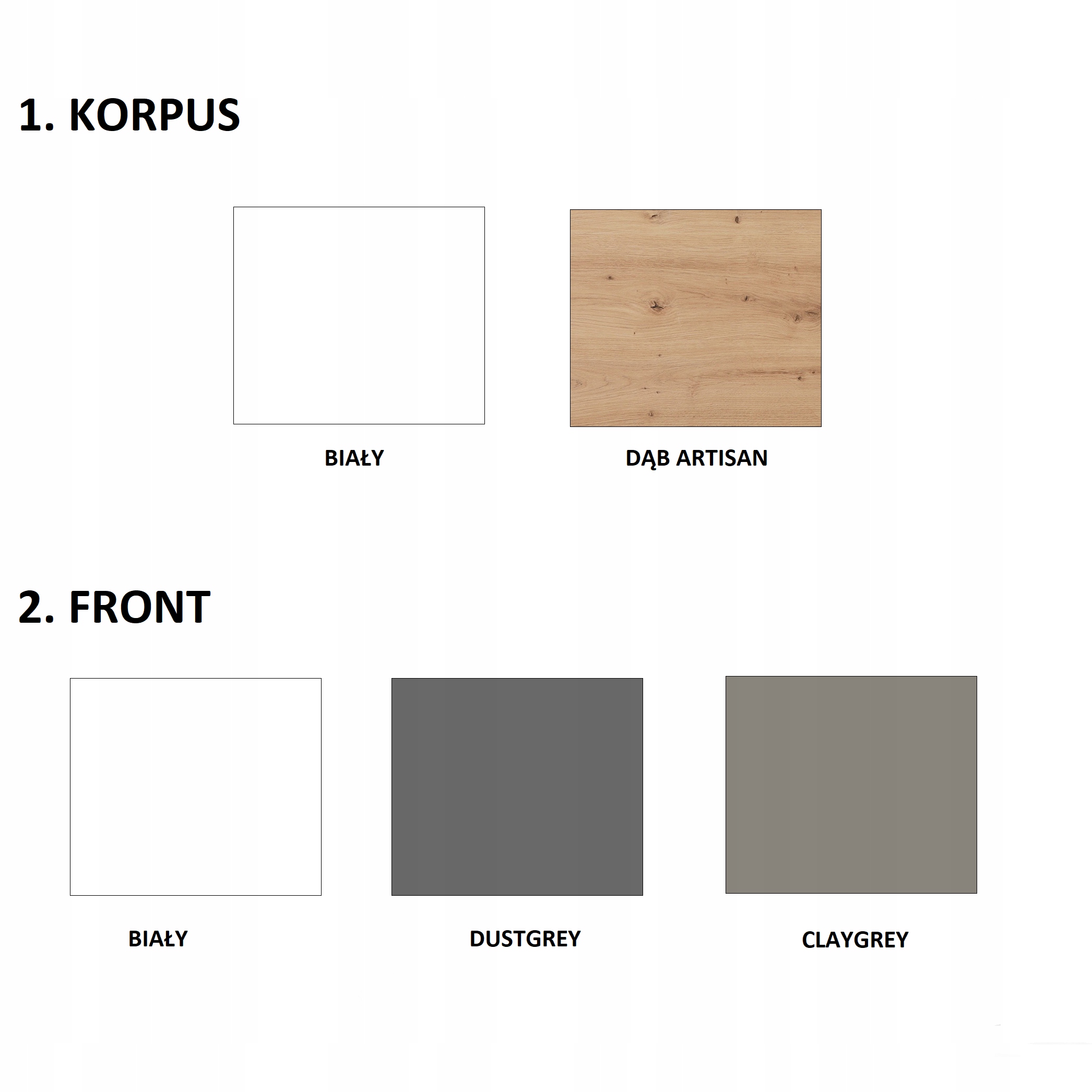 Szafka kuchenna z szufladami 60 CLAYGREY /WH LUCY Rodzaj szafek stojąca
