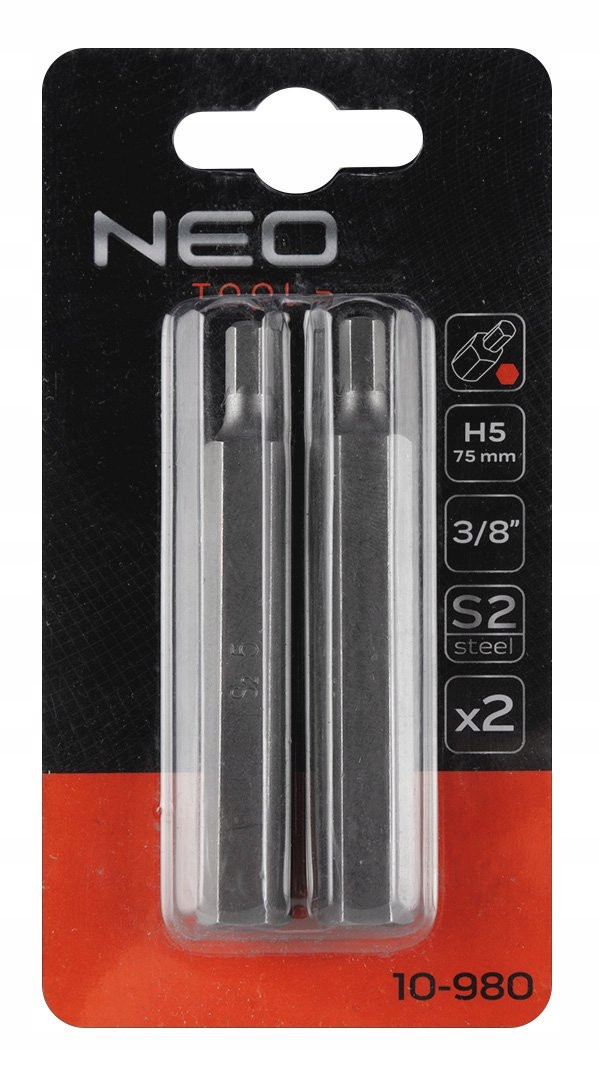 Końcówka Hex 5mm x 75mm S2 2 szt. Neo