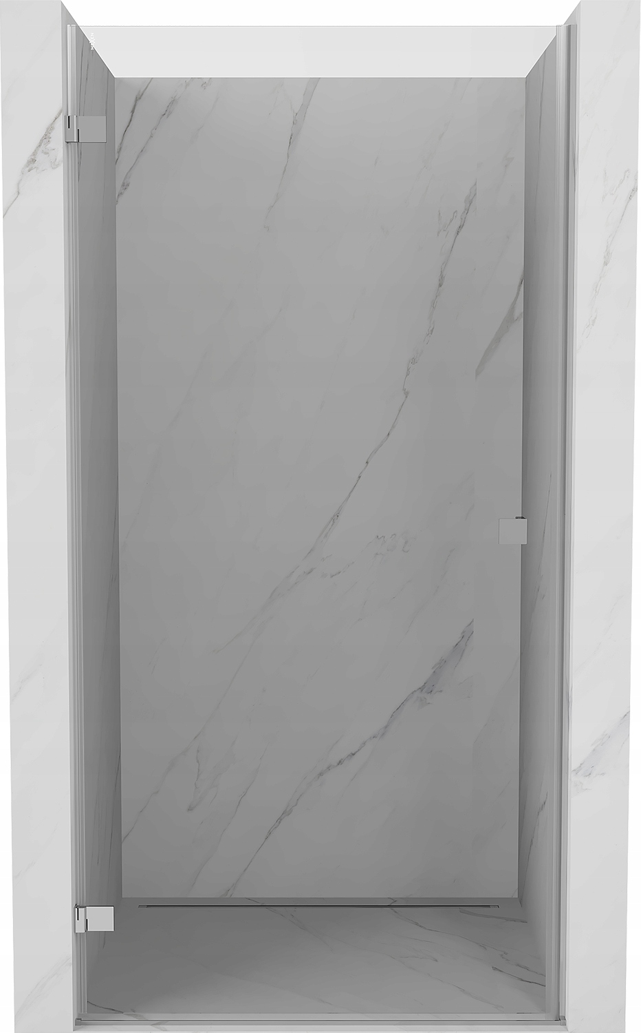 Mexen Lunar-B 80cm Levé Otočné Sprchové Dveře, Transparentní Chrom