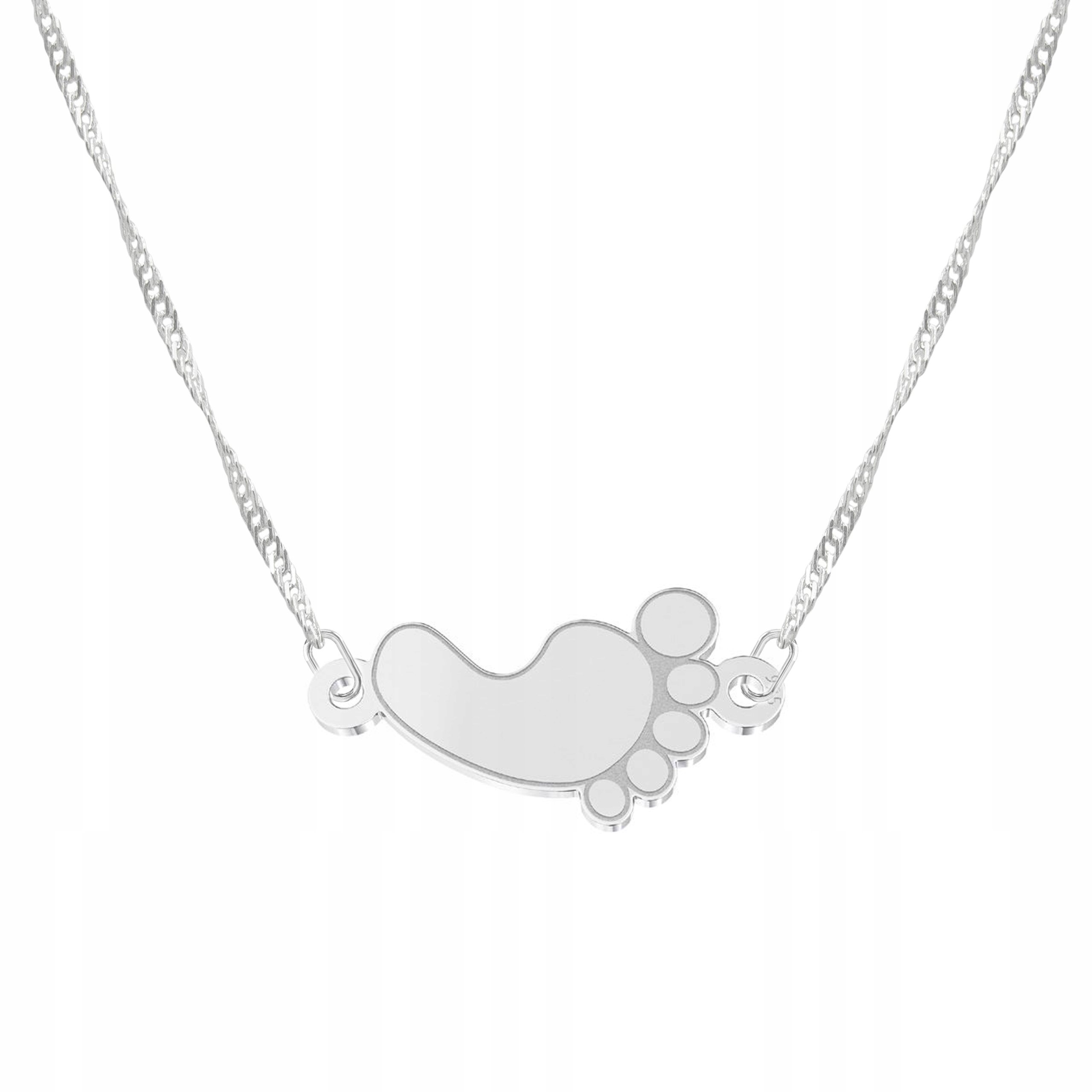 Stříbrný řetízek náhrdelník 925 Otisk dětské nožičky