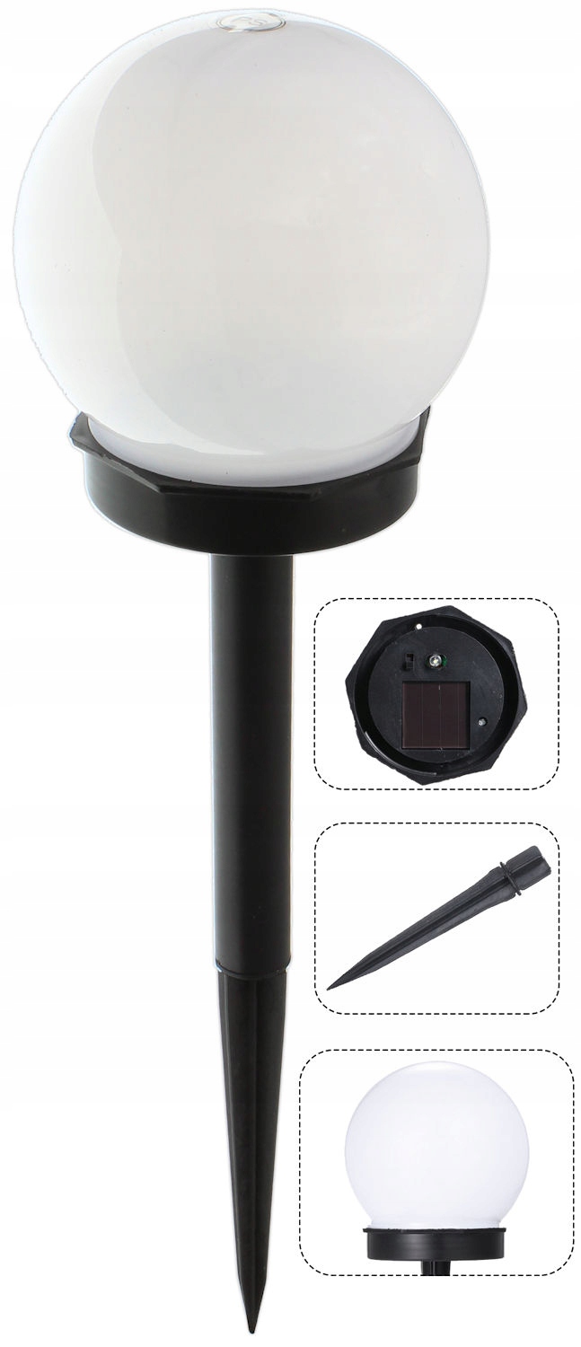

Lampa Solarna 33cm Led Czujnik Zmierzchu Kula 1szt