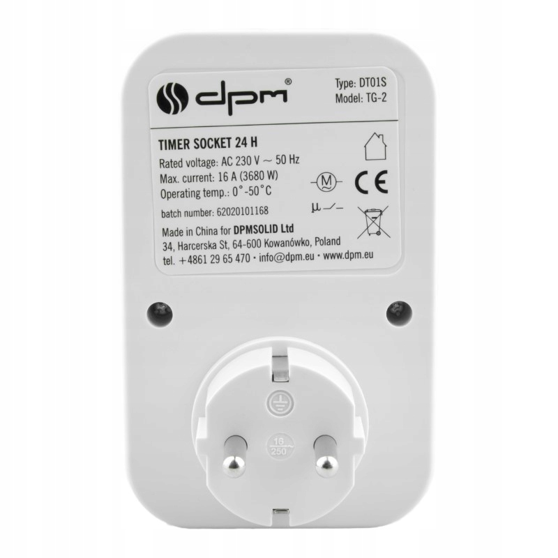 Programator czasowy analogowy 24 h, Schuko Marka DPM