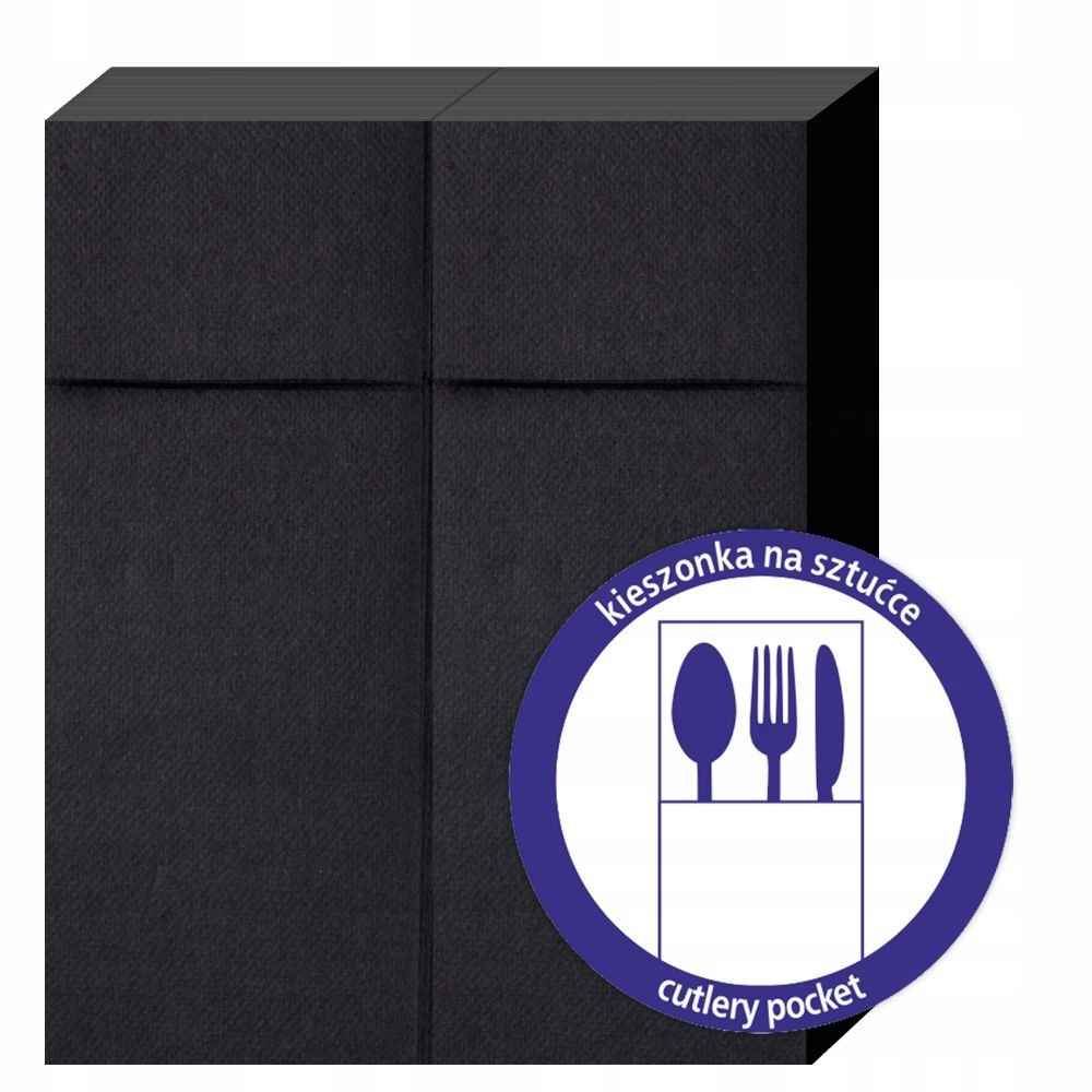 Serwetki Kangurek na sztućce czarne 32x38cm 50szt. Długość (cm) 38