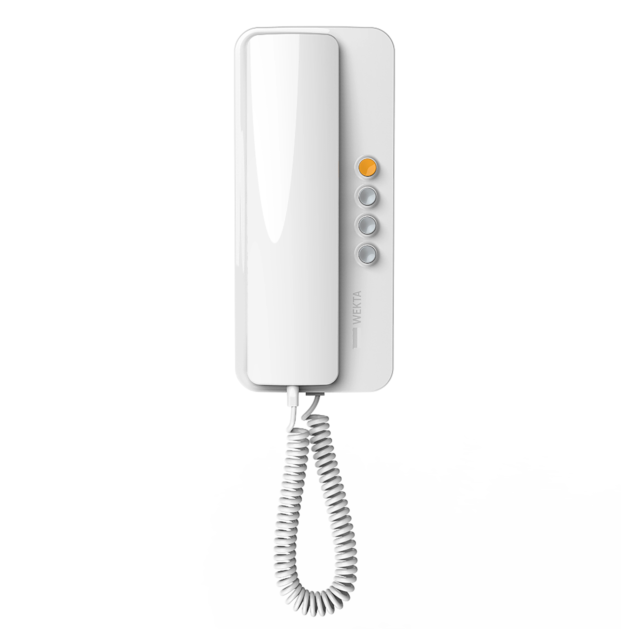 Unifon do Instalacji 4,5,6 Żyłowych Domofon Wekta Biały analogowy Tk 6.1