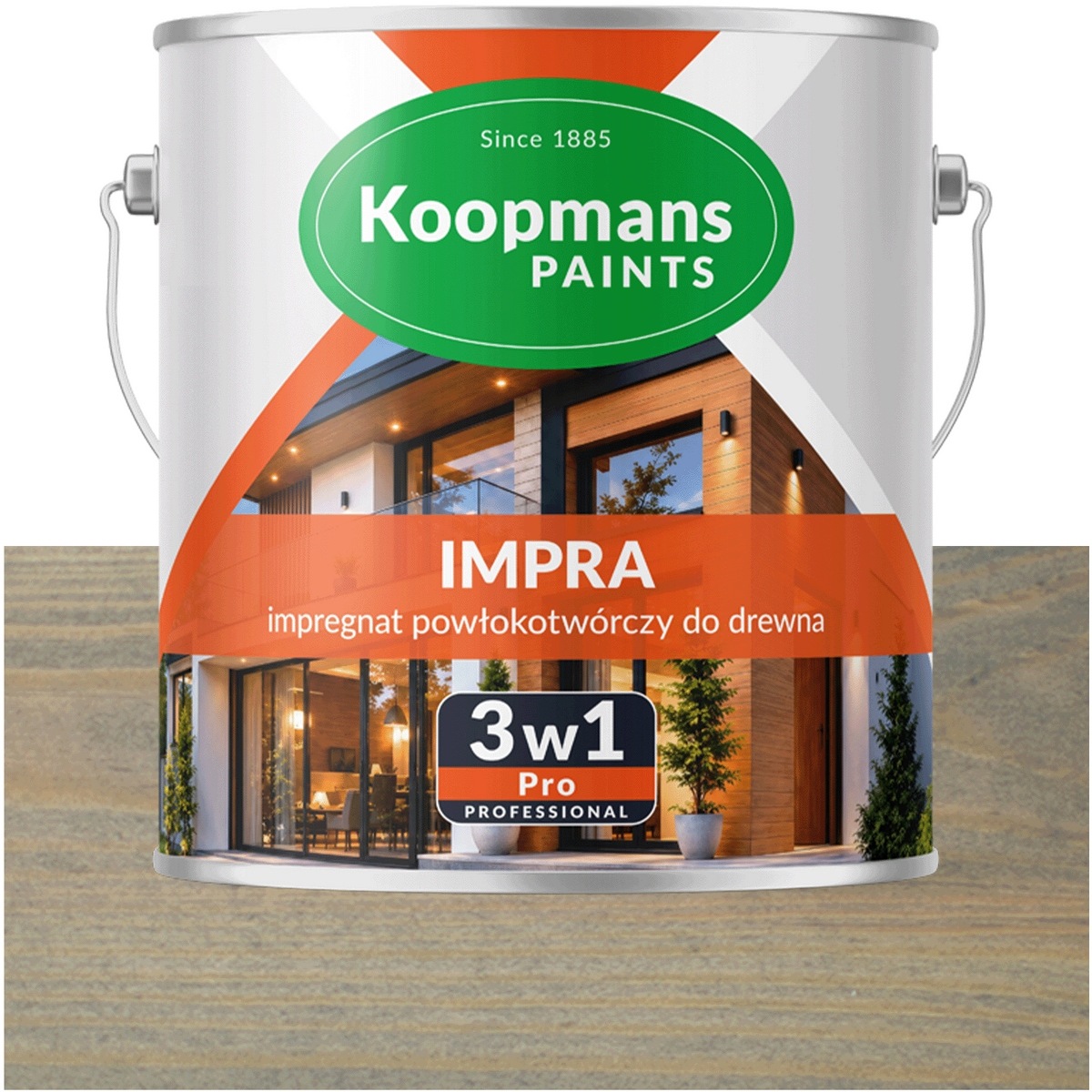 Koopmans Impra 3v1 Pro Lazura na fasádní dřevo 228 Topola Šedá 2,5L