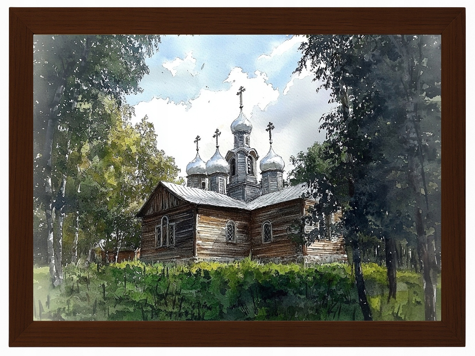 Plakát Rámeček Dřevo Kostel Pravoslavný Les Natura 100x70