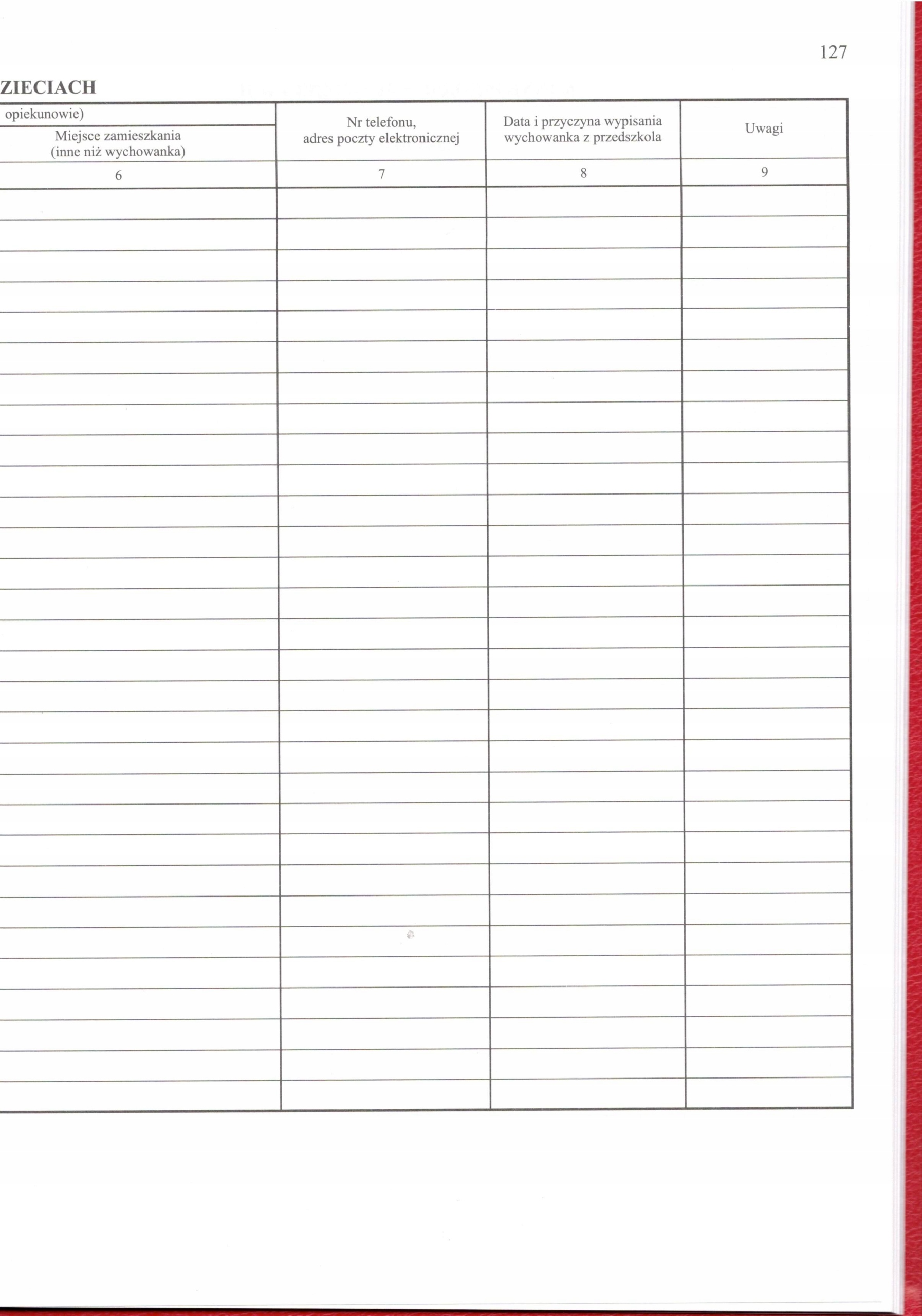 Dziennik zajęć przedszkola MEN I/1 Marka Wydawnictwa Akcydensowe