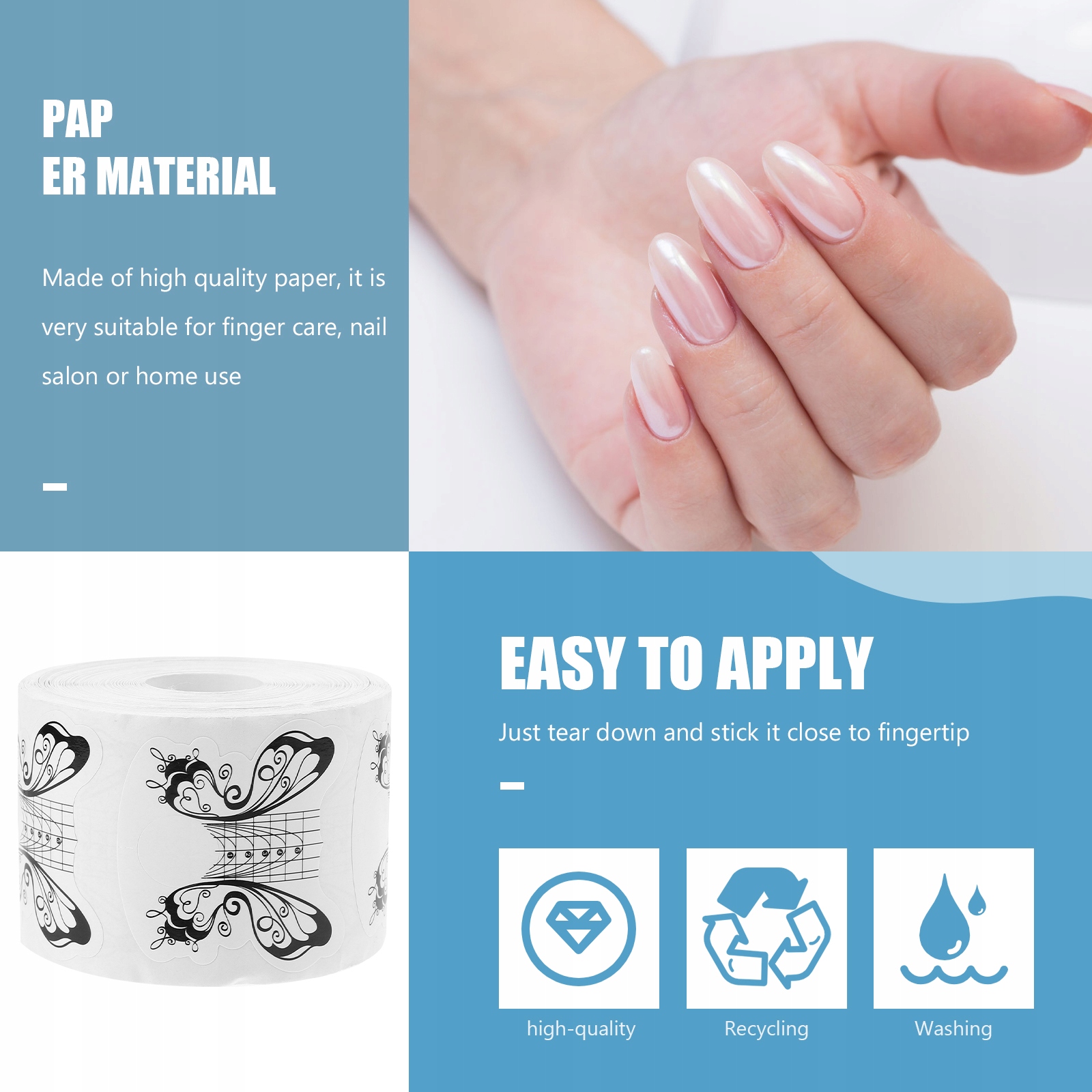 PAPIERKI AKRYLOWE DO PAZNOKCI PRZEDŁUŻAJĄCE FRENCH Marka bez marki