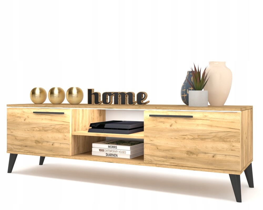 Rtv skříňka Komoda Stojící skříňka do obývacího pokoje King 100 Dub Craft Led