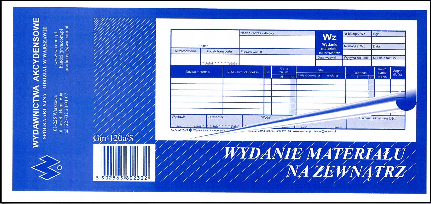 

Wydanie Materiału Na Zewnątrz Wz