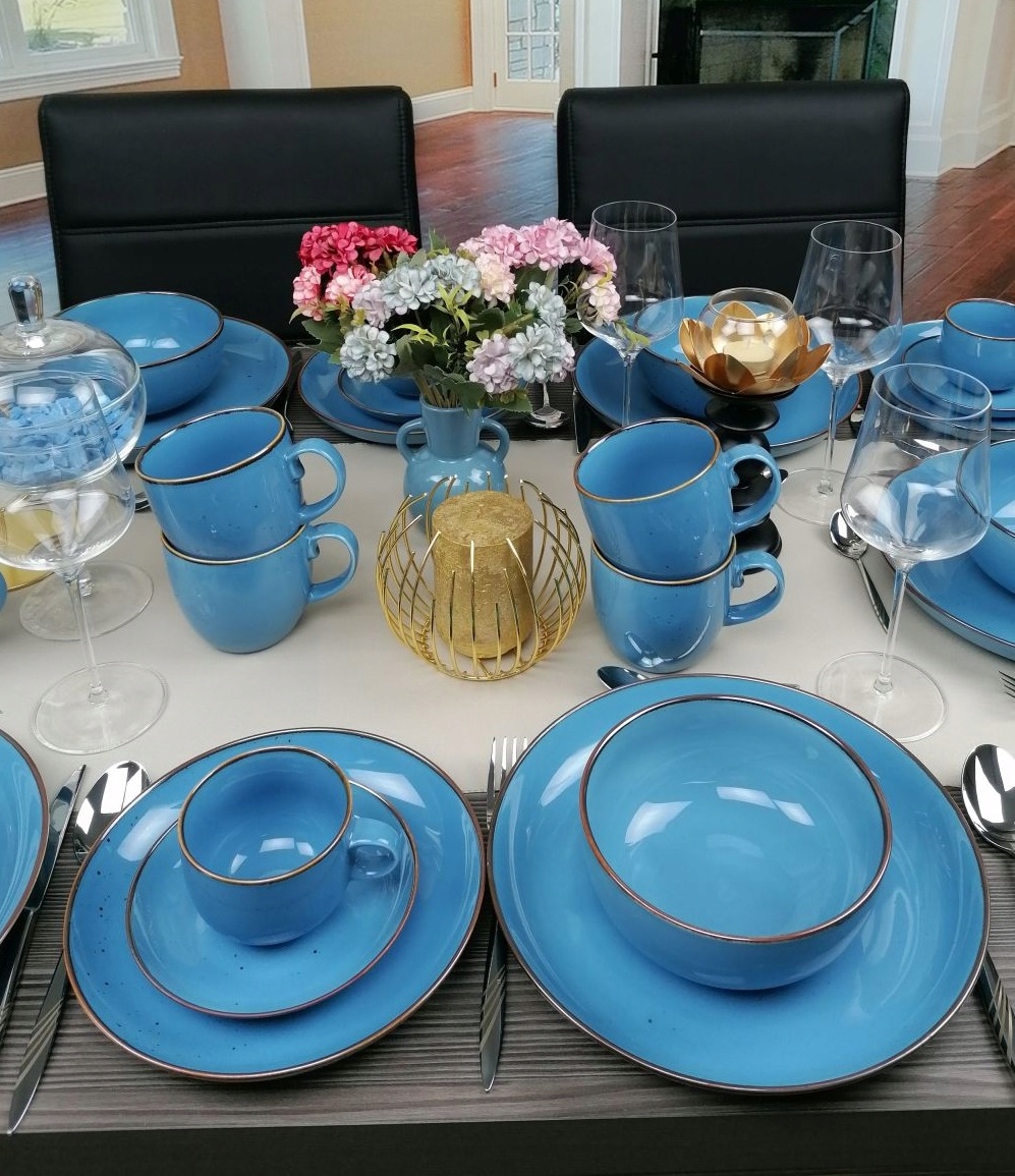 BOGUCICE RUSTIC BLUE SERWIS OBIAD KAWA 36 EL MISKA Liczba osób 6