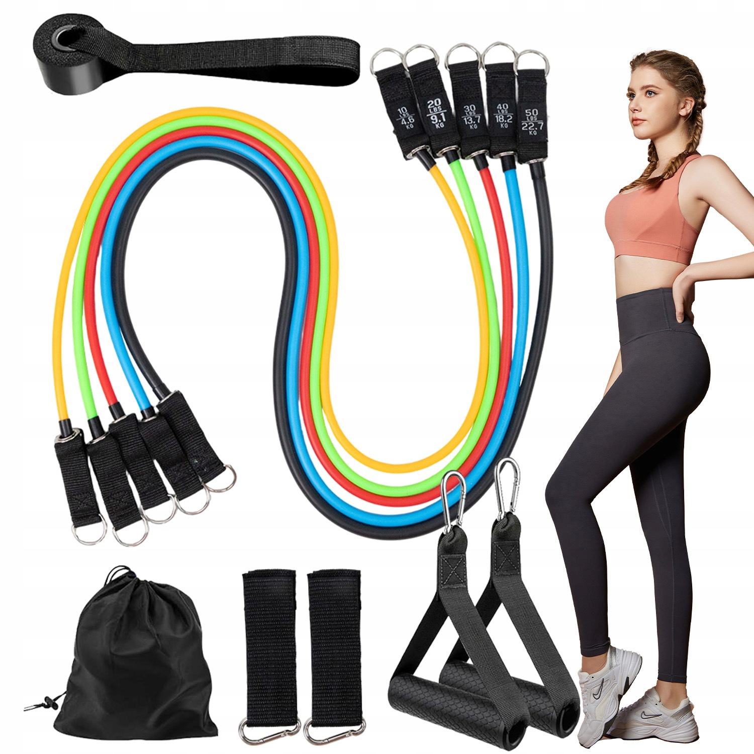 Zestaw 5 Gum Oporowych Do Ćwiczeń Gumy Fitness Joga Pilates Podciąganie