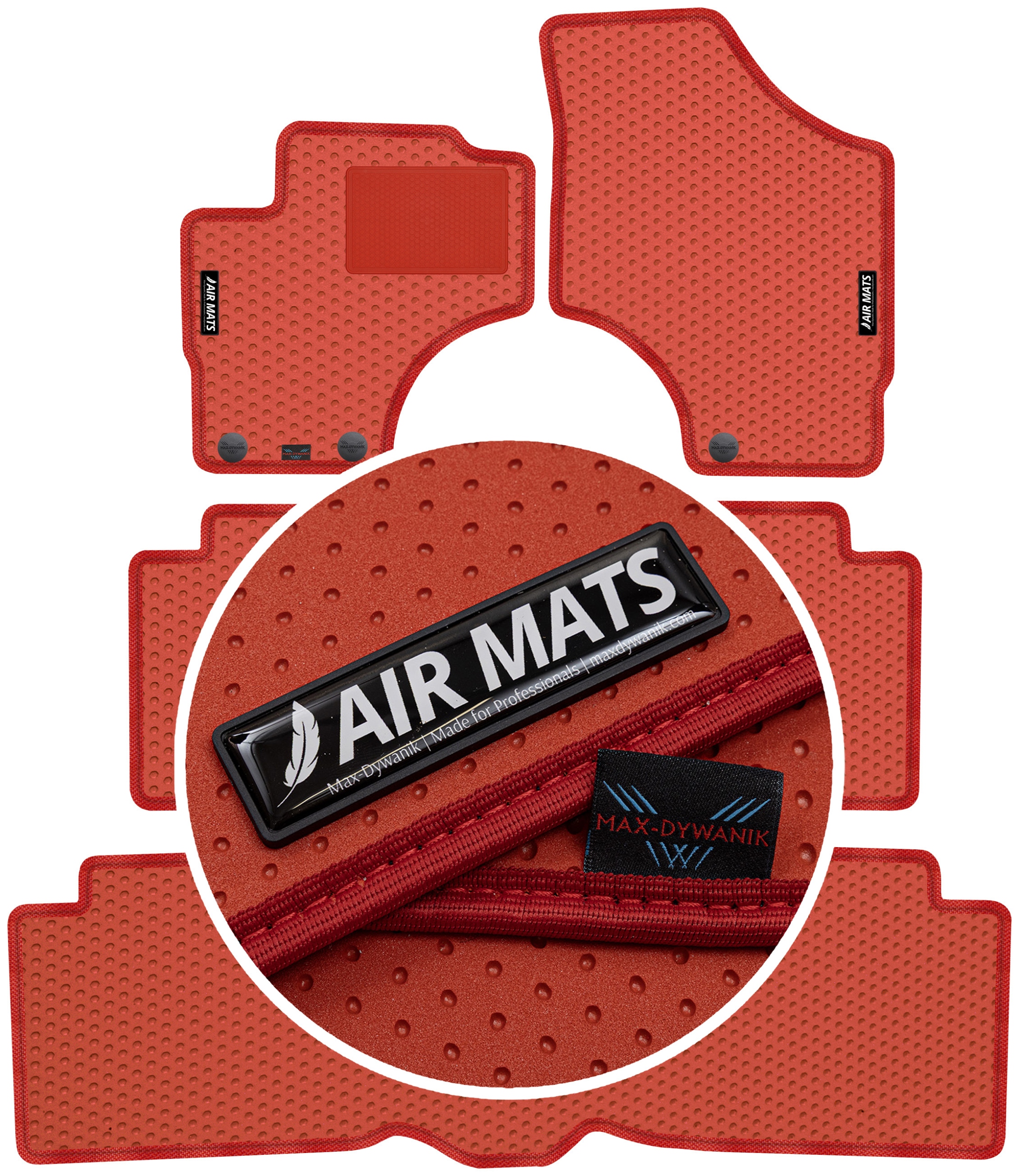 Hyundai ix55 Suv 7os 2006-2012 Gumové rohože Air Mats Červené