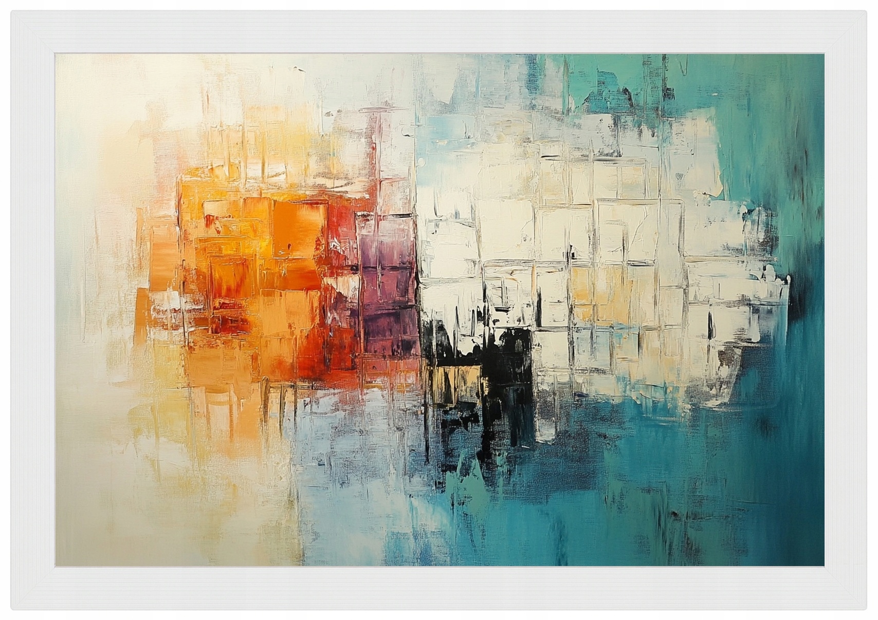 Plakát Rámeček Plakát Dřevěný Barevný Abstrakční Geometrie Minimalismus 60x40
