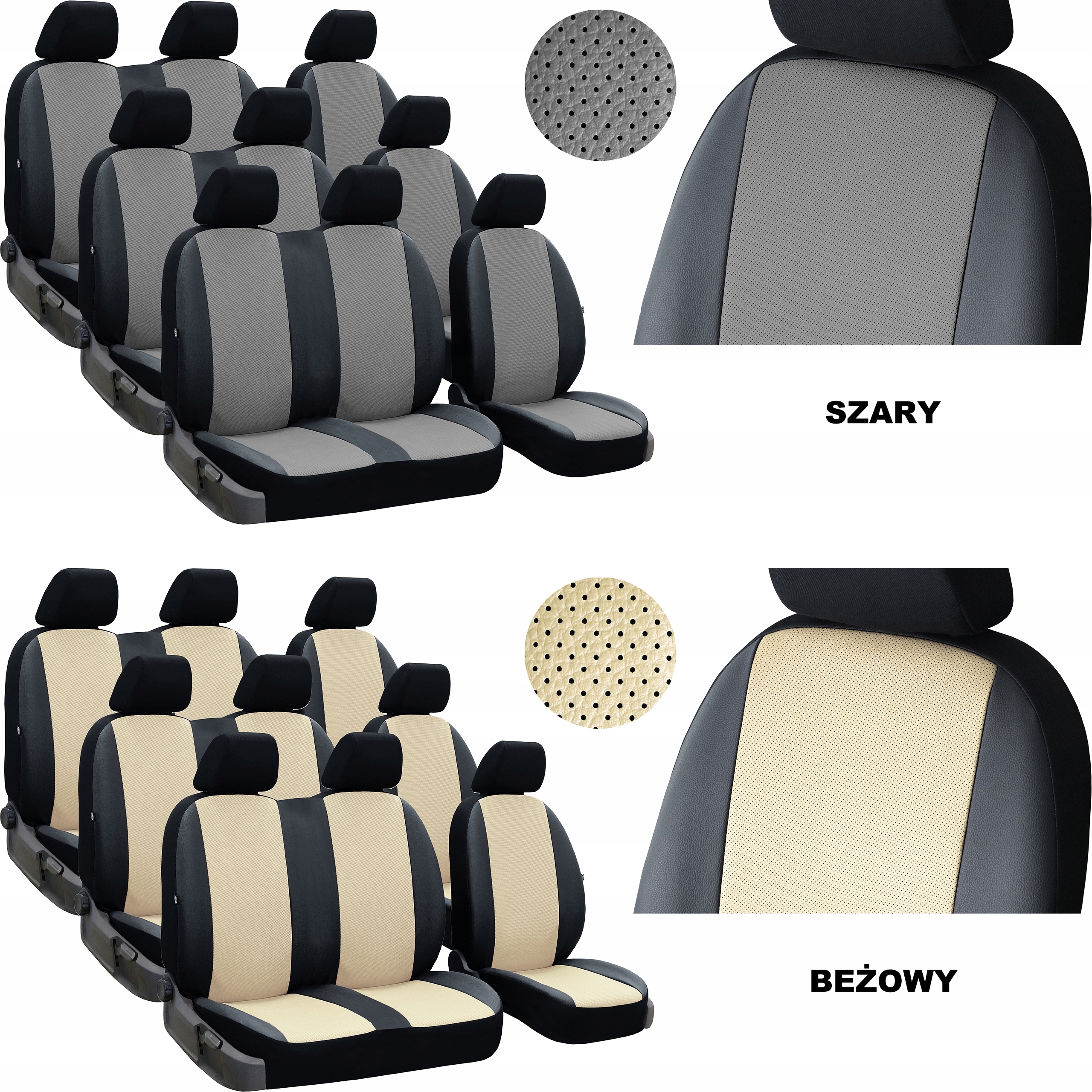 SKÓRZANE POKROWCE MIAROWE TOYOTA PROACE VERSO 2 9m Typ pokrowiec