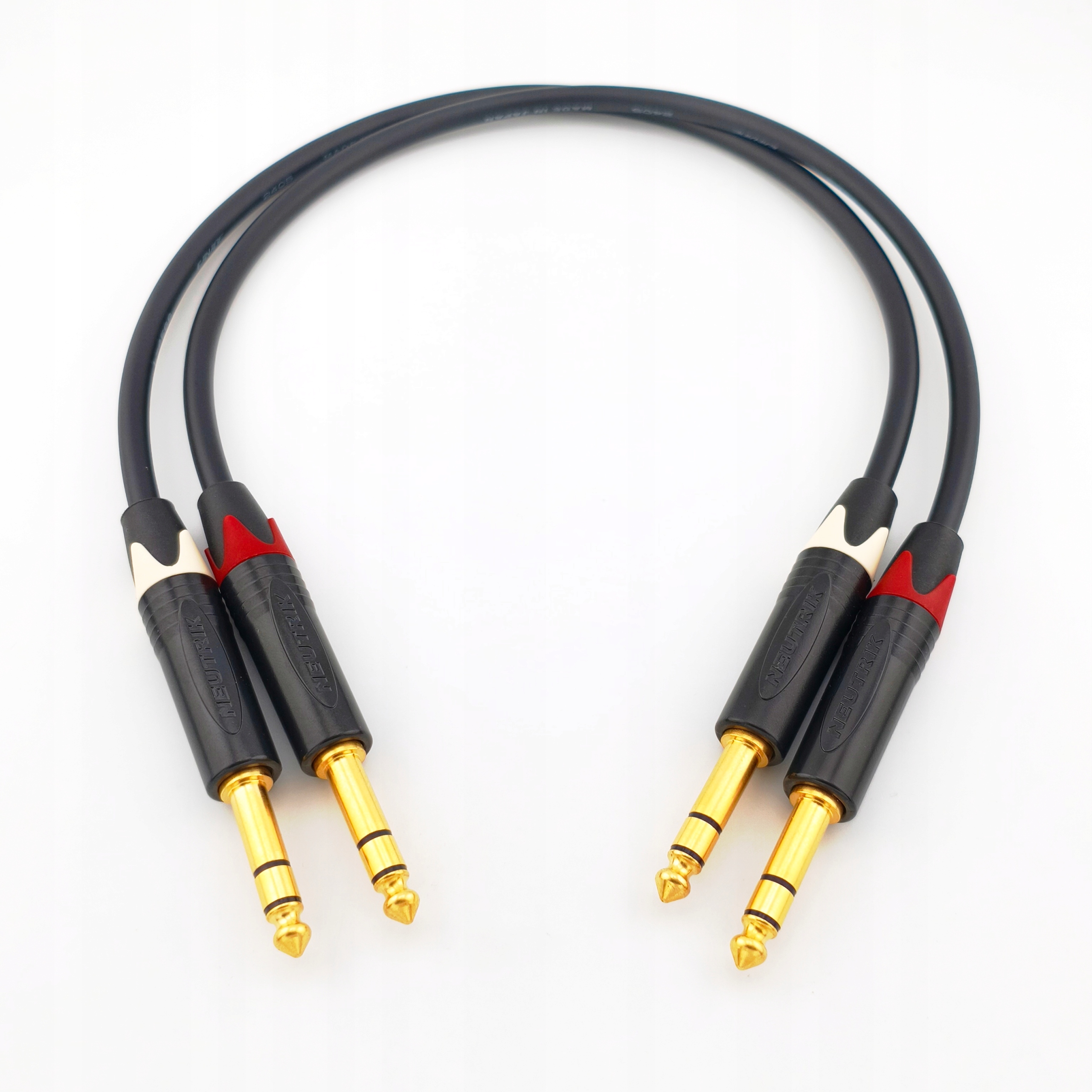 Krížový kábel Jack 6,3 mm Trs, Neutrik Canare, ručne vyrobený, pár 25 cm
