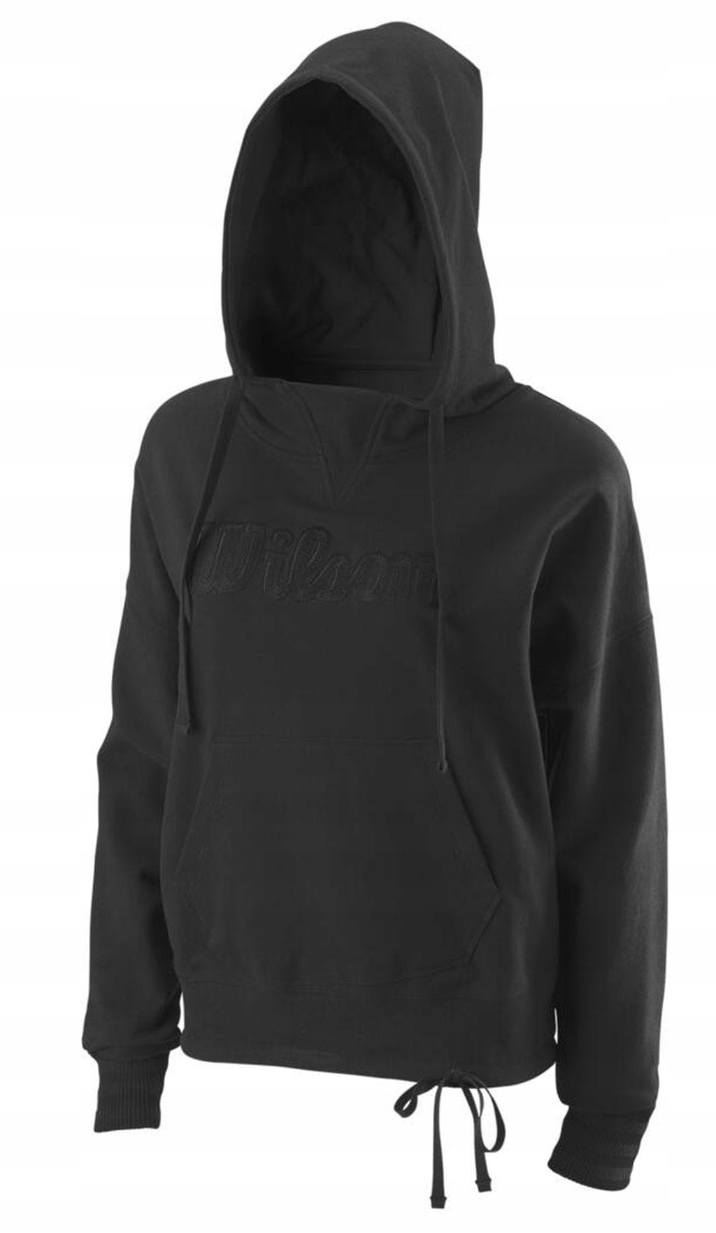 Dámská tenisová Mikina Wilson Script Eco Cotton Hoody černá/černá Xs