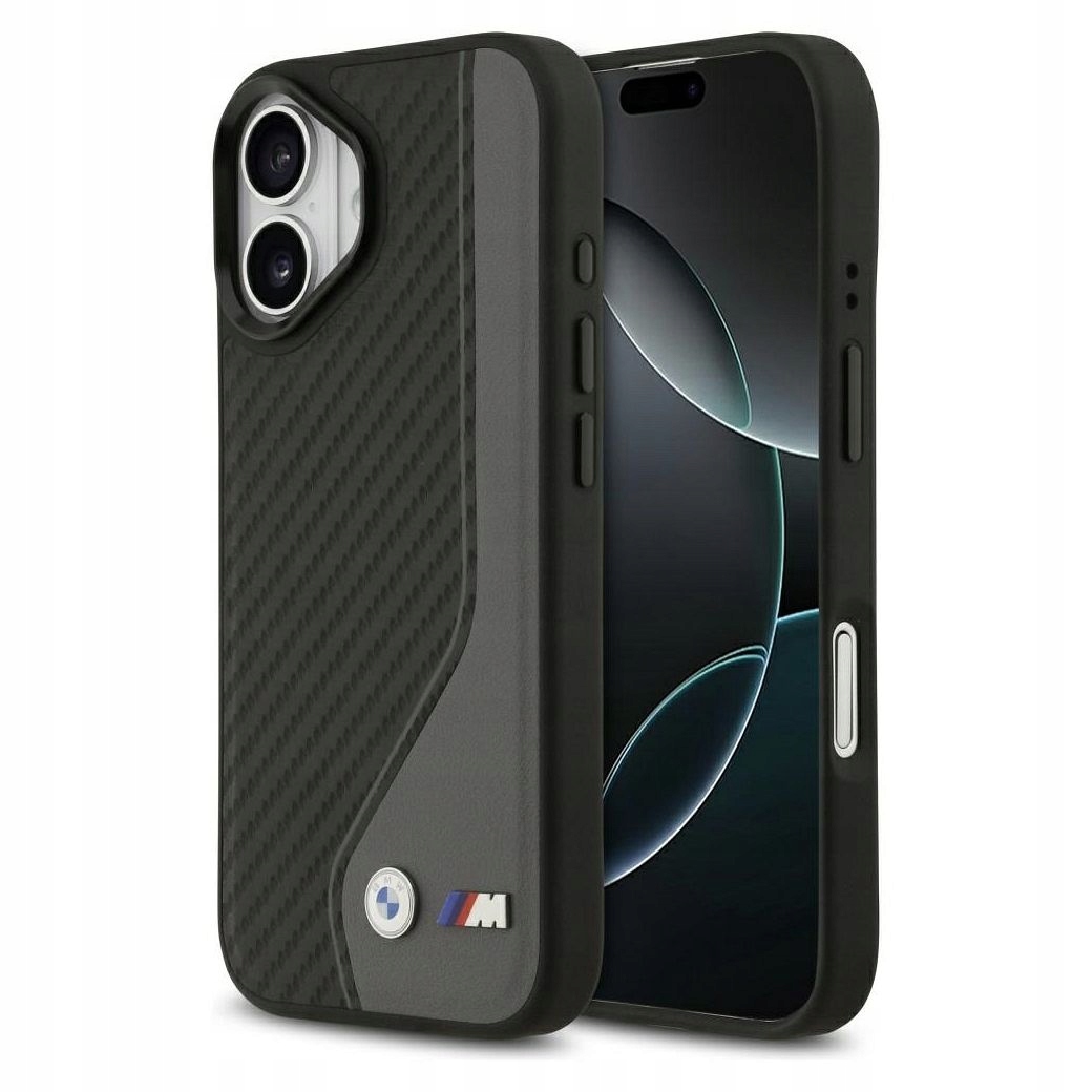 Pouzdro pro iPhone 17 s MagSafe (pu Carbon Logo) Bmw Anthracite