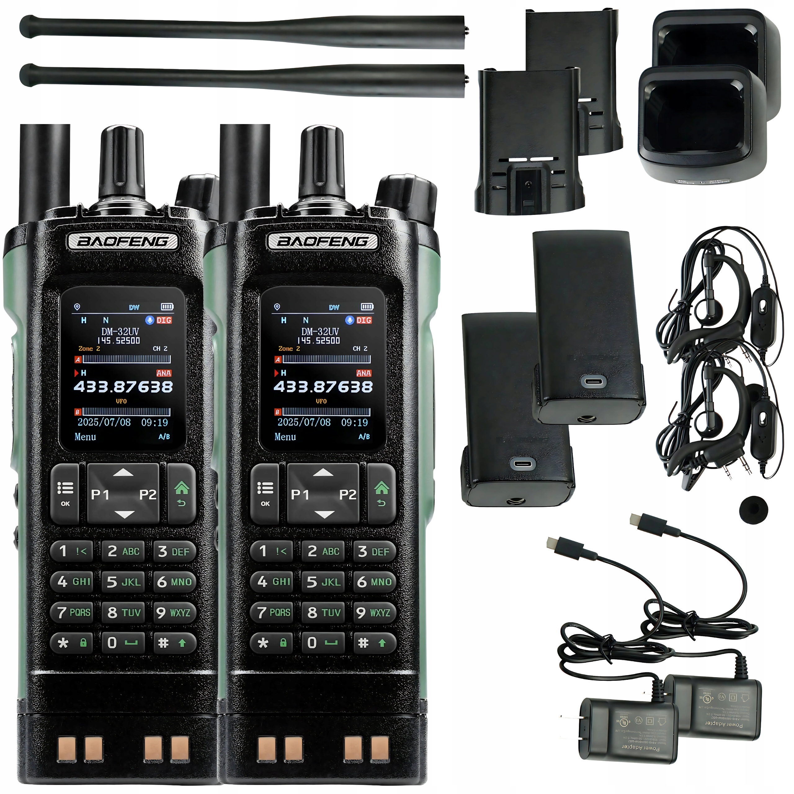 Baofeng DM-32E Htq Dmr Fm Vhf Uhf Airband Gps Aprs Usb-c Letecké Pásmo 10W
