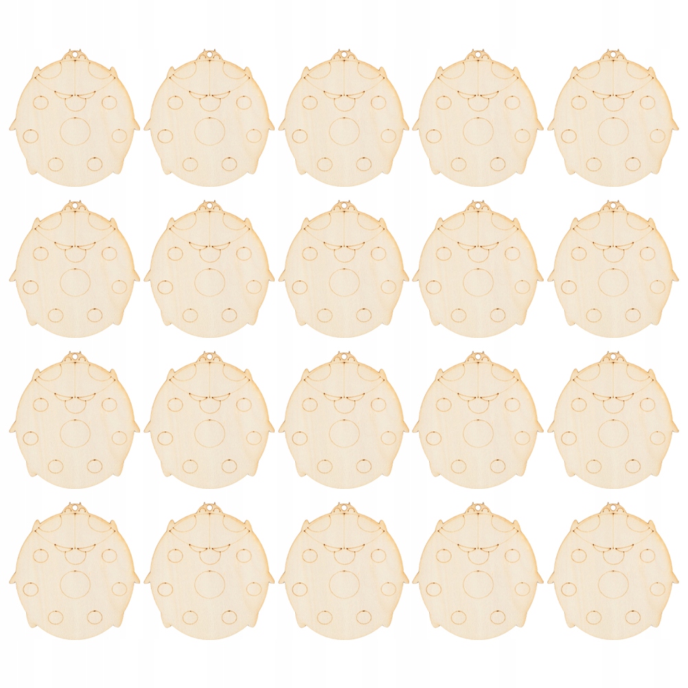 20 SZT. NIEDOKOŃCZONYCH WYCIĘĆ DREWNIANYCH BIEDRONKA