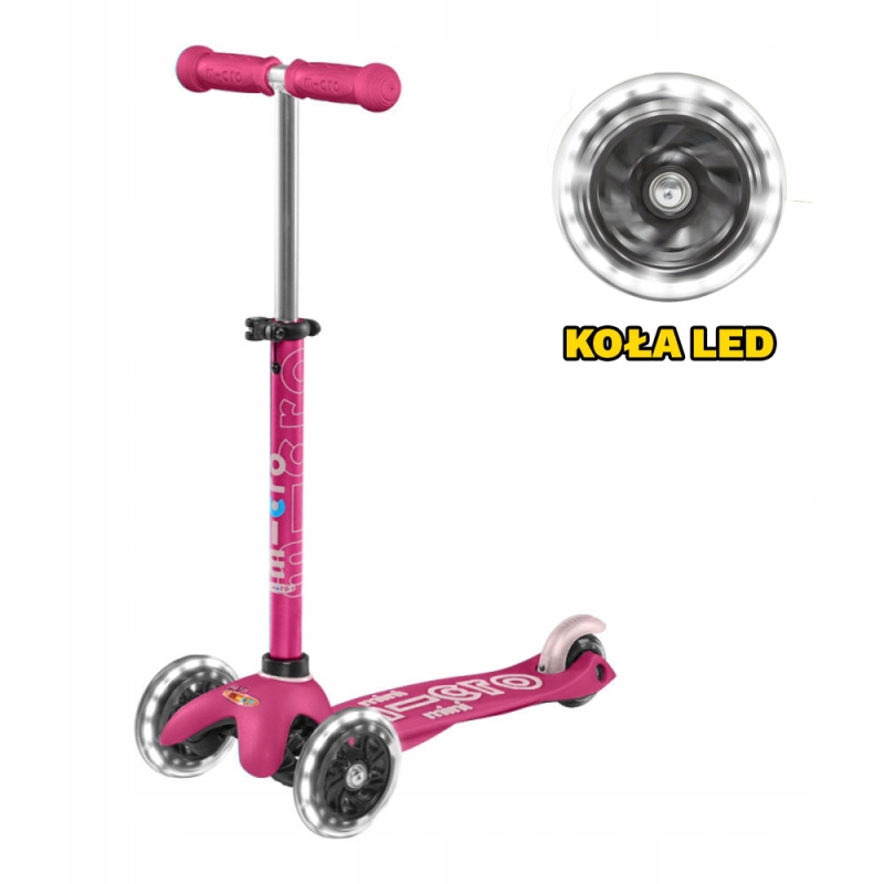 HULAJNOGA MINI MICRO DELUXE LED PINK MMD075
