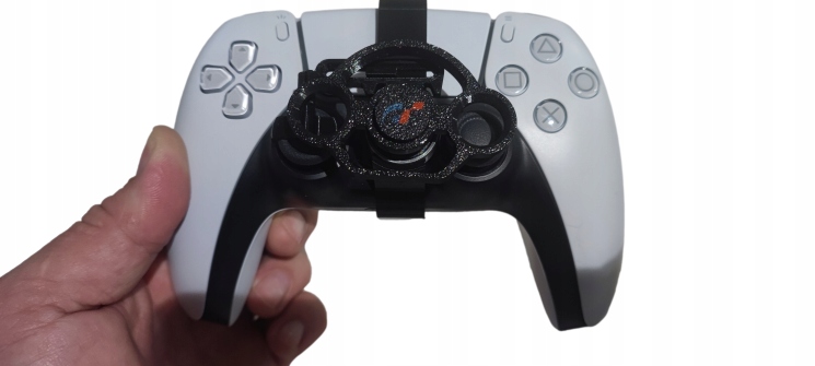 WLG Mini kierownica wheel nakładka pada kontrolera PS5 Gran Turismo Czarna