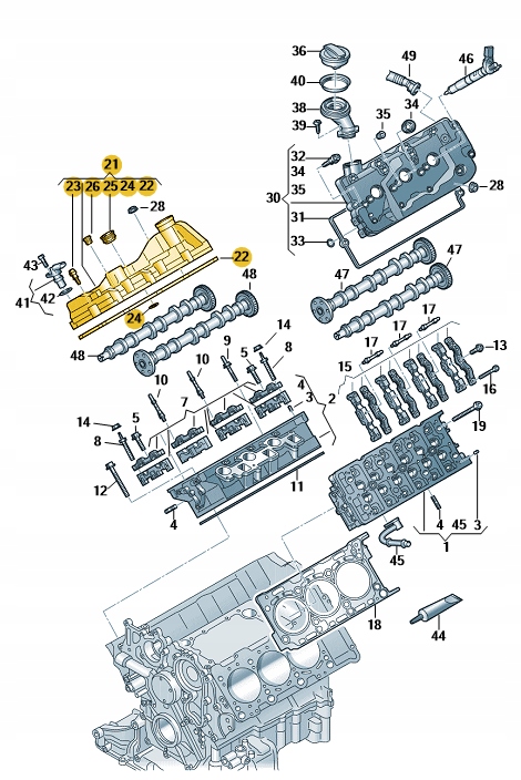 NOWA ORYGINALNA POKRYWA ZAWORÓW ROZRZĄDU 3.0TDI CYLINDER 1-3 AUDI VW ASO OE Numer katalogowy części 059103470CS