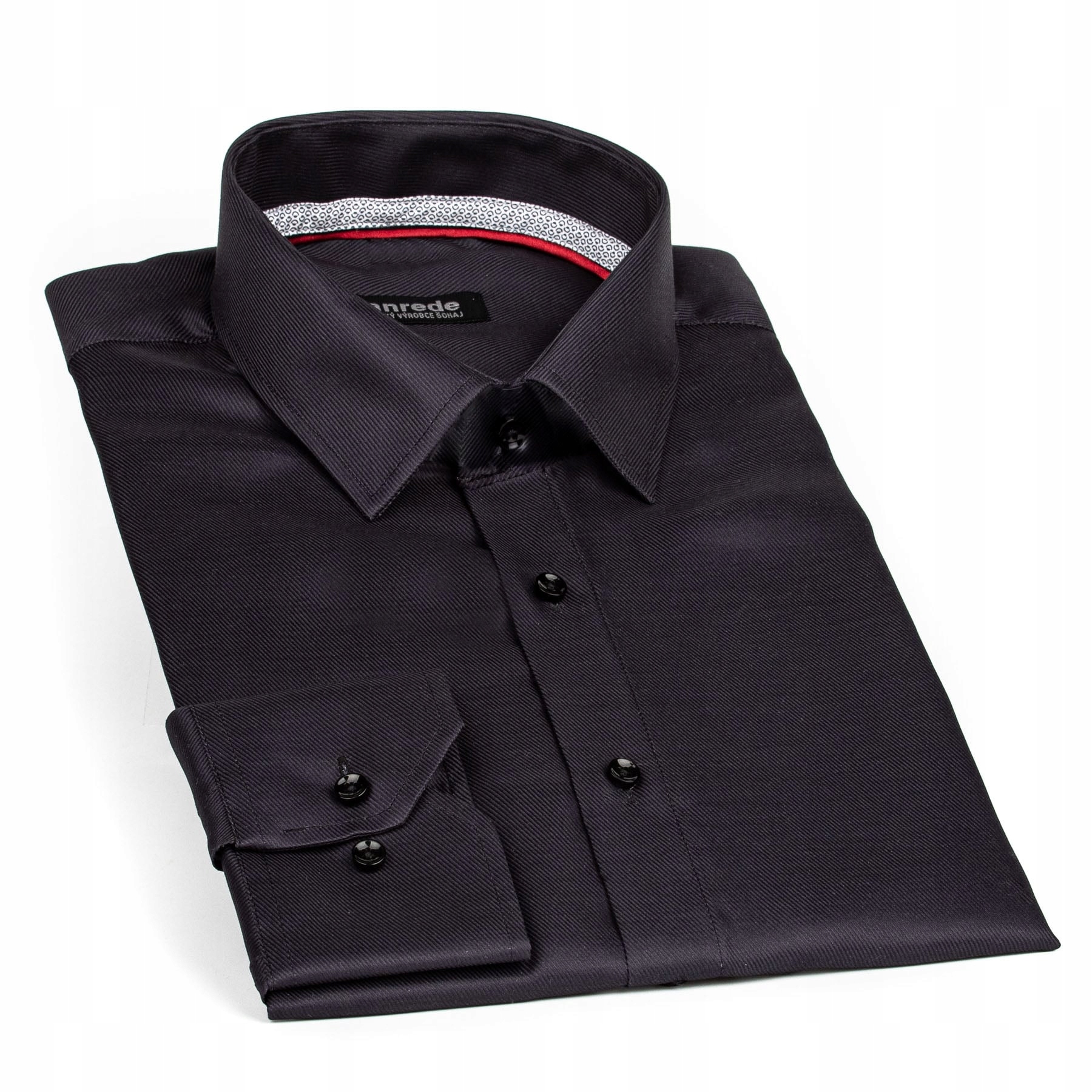 Luxusní pánská košile Anrede Šohaj Strážnice, černá s rypsovým vzorem 7926…