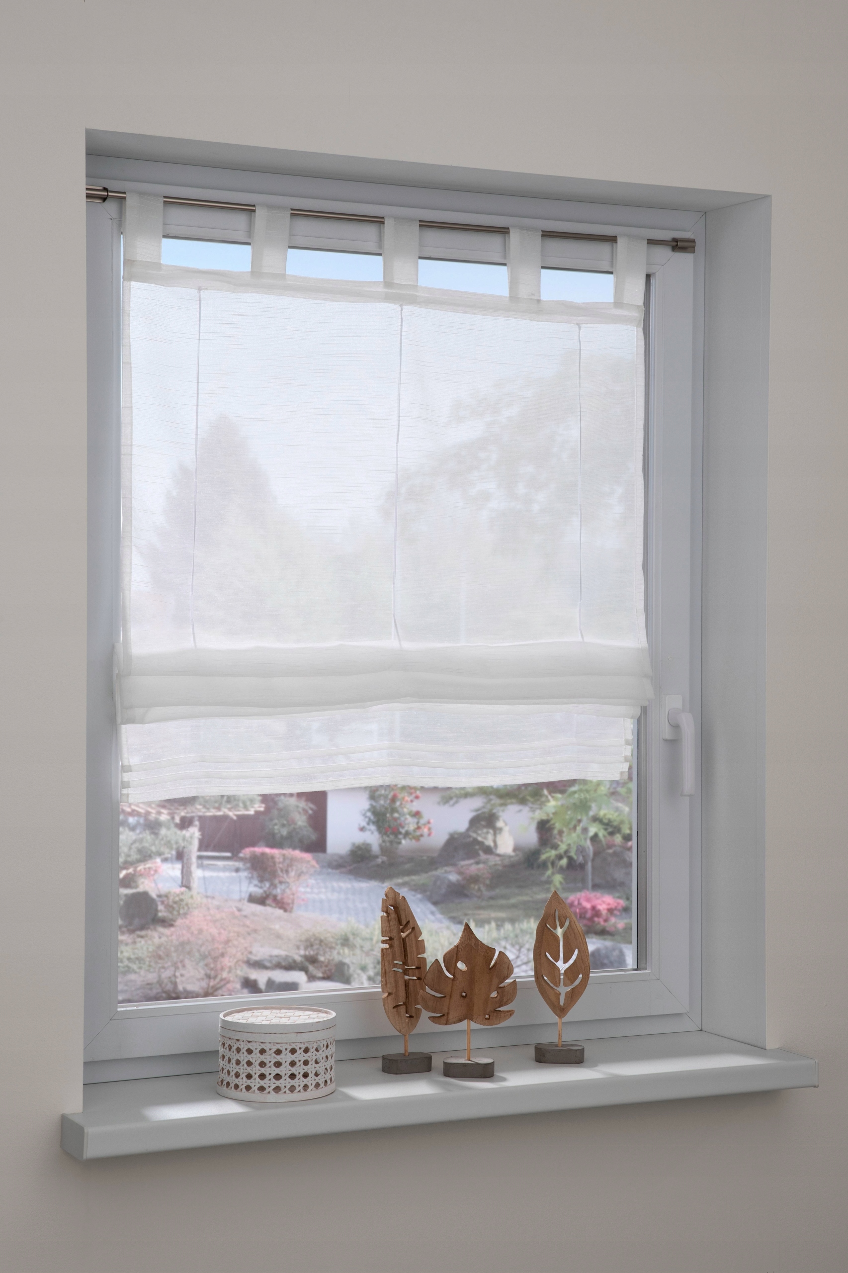 Roleta Rzymska woal biała 60 x 140cm Szerokość produktu 60 cm