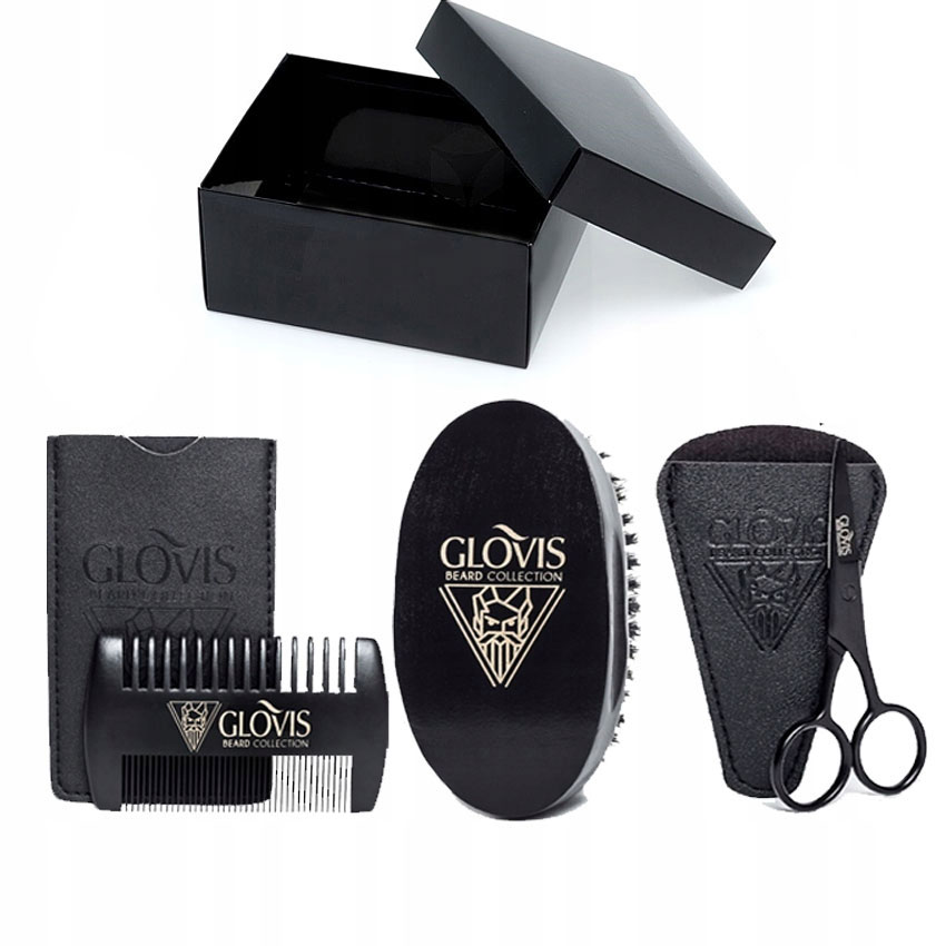 GLOVIS Beard Kit BOX Kefe Olló Fésű