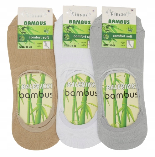 

3X Skarpetki Stopki Balerinki Bambus Sylikon 35-38