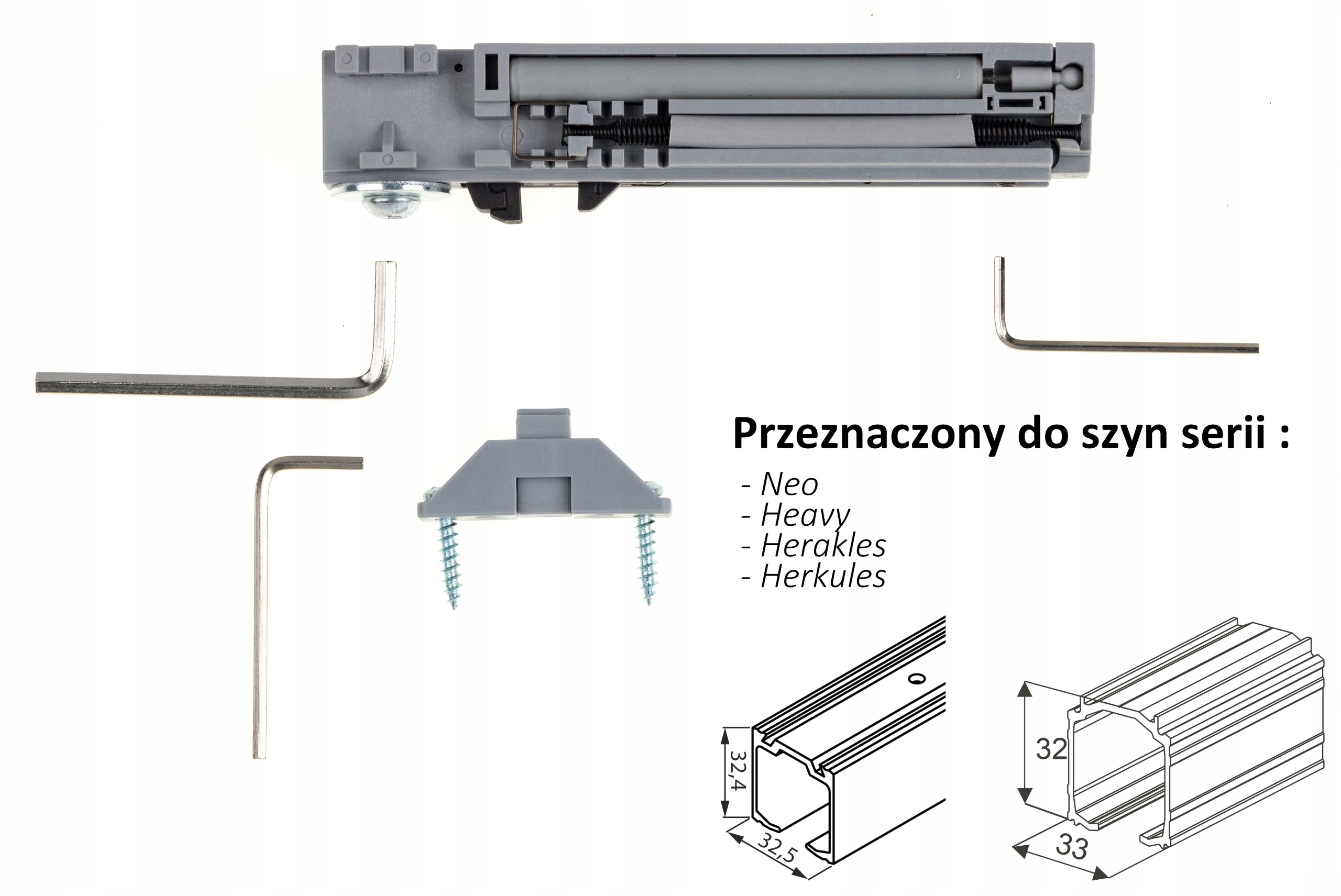 System przesuwny do drzwi Heavy 120kg 1,4m Marka inna