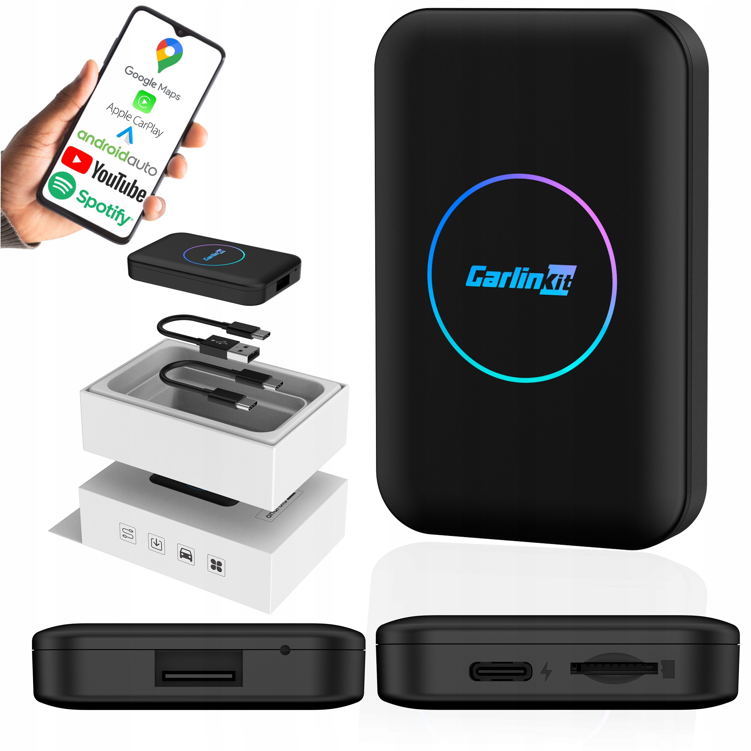 Bezdrôtový Adaptér Carlinkit 5.0 Pro Tbox Android Auto Apple Carplay 2v1