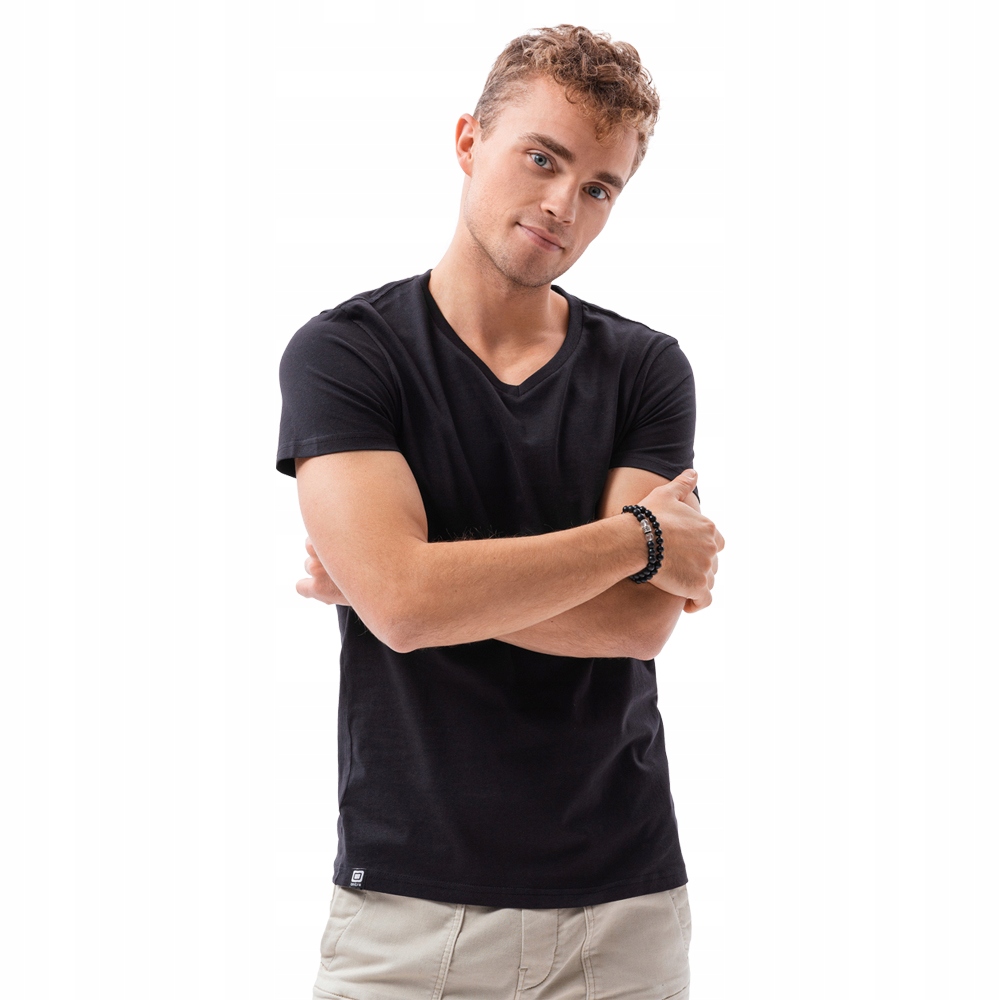

T-shirt męski bawełniany Basic S1369 czarny XXL