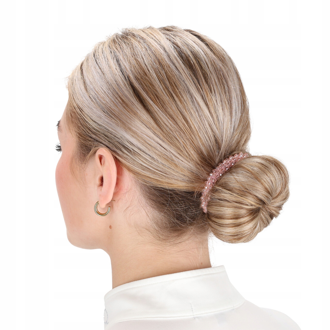 Gumka do włosów Qhp Scrunchie Shine różowa