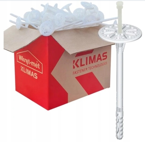 Łączniki Kołki 20 CM Klimas Wkręt-met Do Styropianu 200 Szt Premium Pro