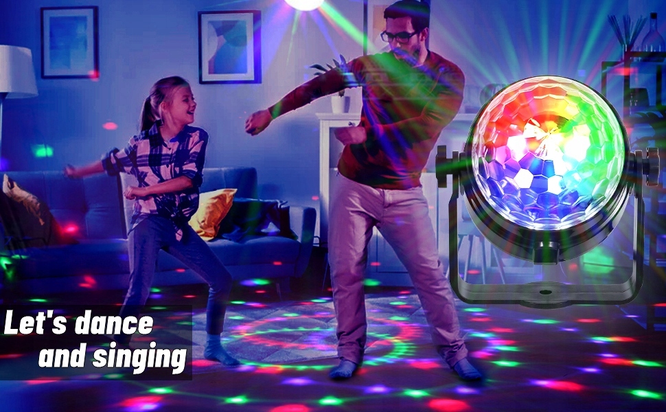 KULA DISCO RGB PROJEKTOR DYSKOTEKOWY LED Z PILOTEM Waga produktu z opakowaniem jednostkowym 0.6 kg